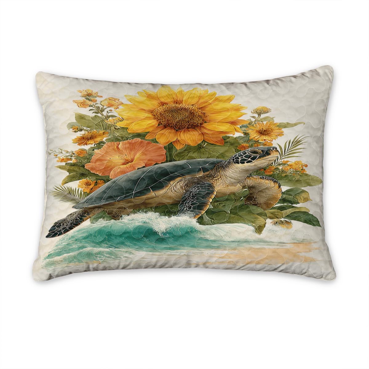 SATIGI Custom Sea Turtle Quilt Set – Coastal Ocean Quilt Blanket, Soft Lightweight Sea Turtle Bedspread for Kids, Teens, and Adults – Soft Quilts for All Season (Turtle Quilt-DS03)