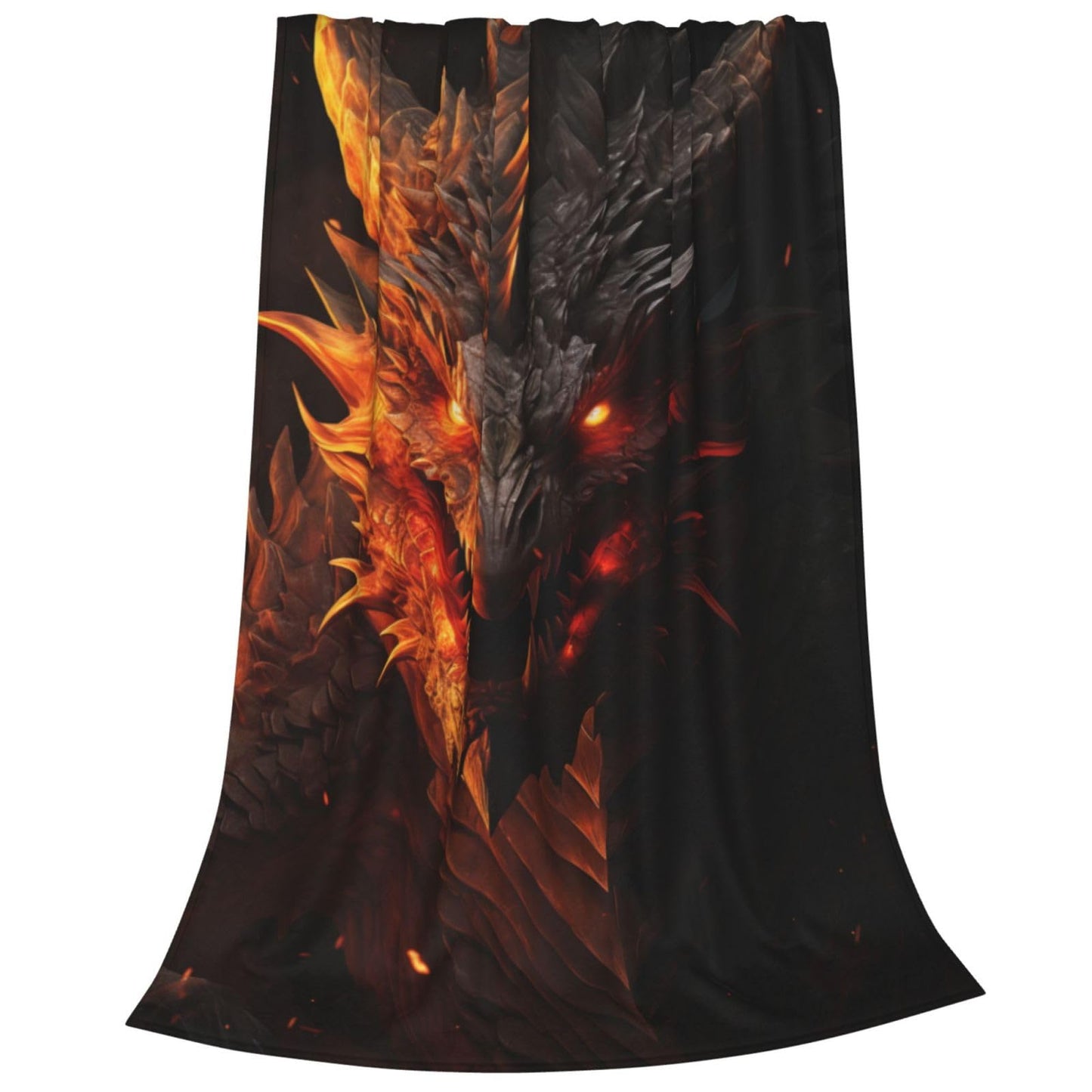amepay Horror Fire Dragon Blanket Gifts for Adults Boys Flannel Throw Blankets Soft Comfy Lightweight for Home Decor Couch Bed Sofa 60x50 Inches