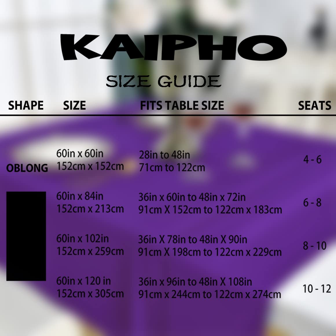 KAIPHO 2 Pack Purple Rectangle Tablecloth Waterproof Stain Resistant Wrinkle Free Table Cloth 210GSM Polyester Wipeable Table Cover for Party, Banquet - Rectangular/Oblong, 60 x 102 inch (2 Pcs)