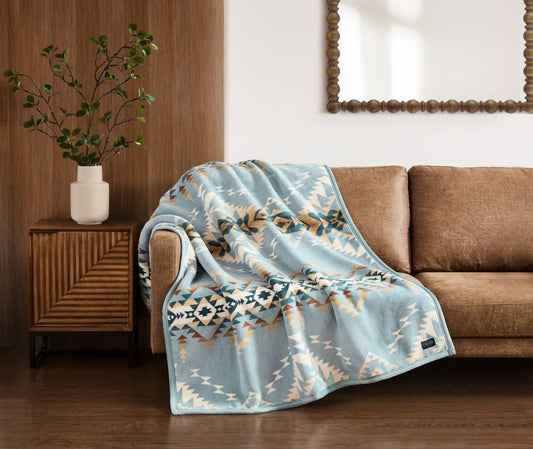 Pendleton Throw Blanket Soft Lightweight Decorative Blanket for Sofa, Couch, or Bed – Cozy Fall Throw Blanket for Living Room or Bedroom Decor and Gifts for Women, 50" x 70" (Blue Multi)