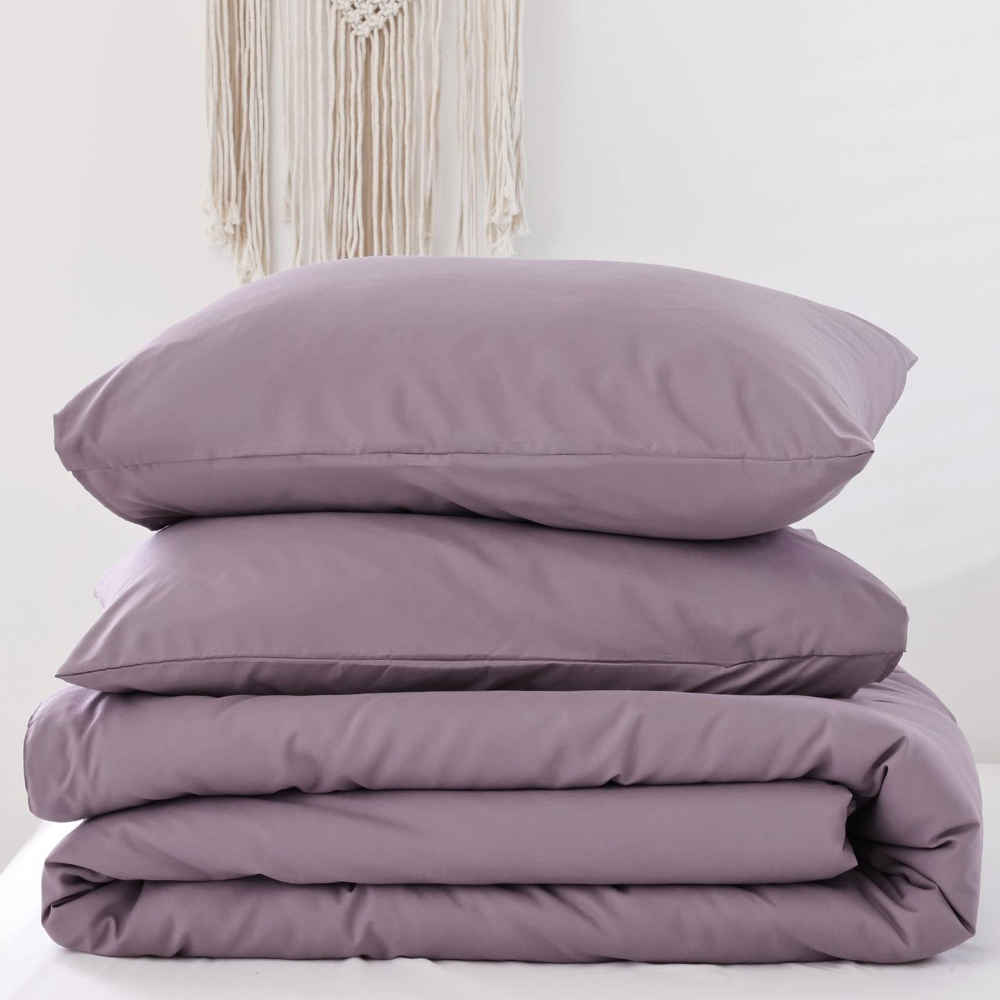 ROSGONIA Comforter Full Size for Boys Teen Girls Dusty Purple, 3pcs(1 Boho Comforter & 2 Pillowcases) Lightweight Dorm Bedding Soft All Season Bed Set