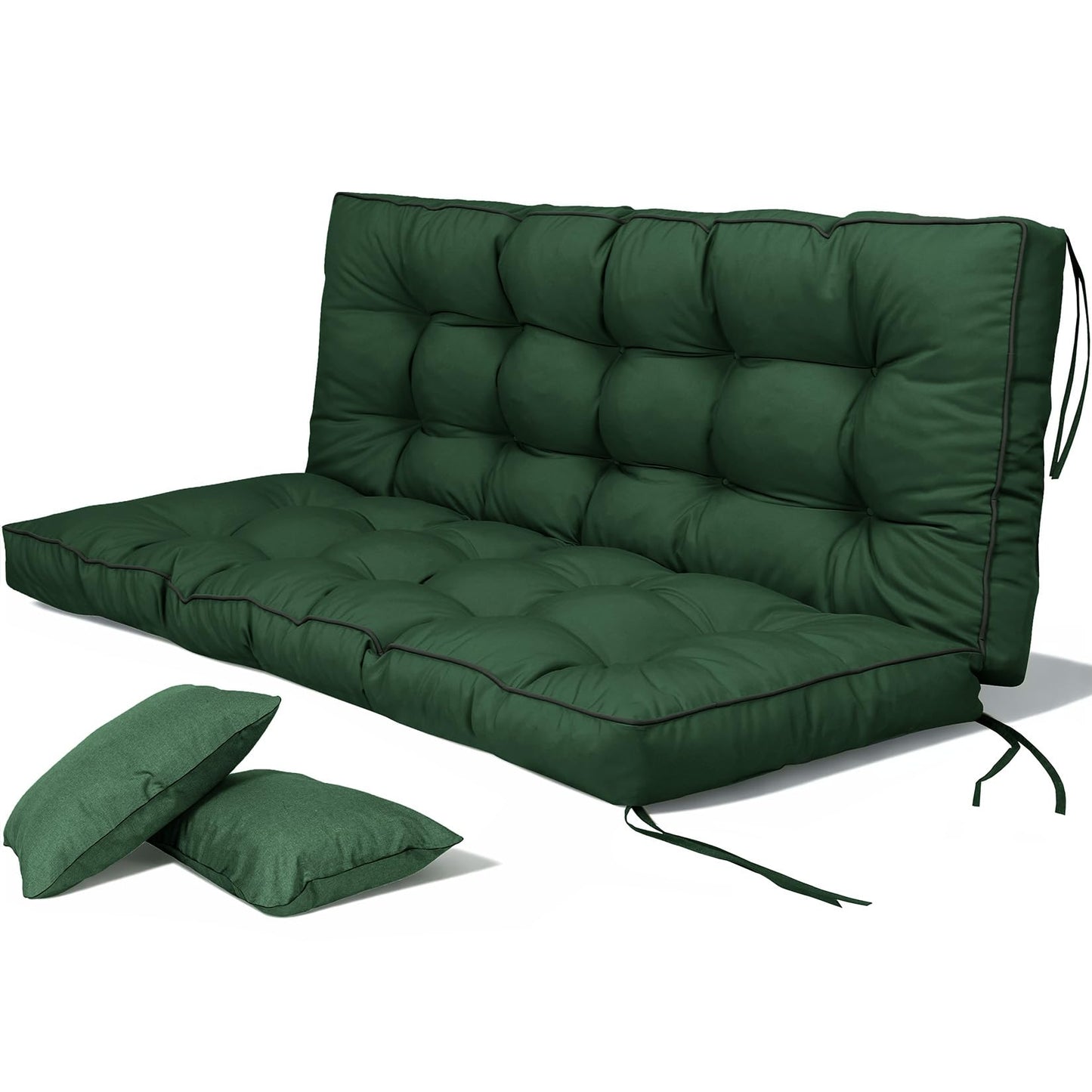 Kerkrot Porch Swing Cushions, Waterproof & Fade Resistant Outdoor Swing Cushion 55 Inch, Swing Cushions 3 Seater Replacement for Outdoor Furniture, Patio, Garden (Green, 55 x 40 inch)