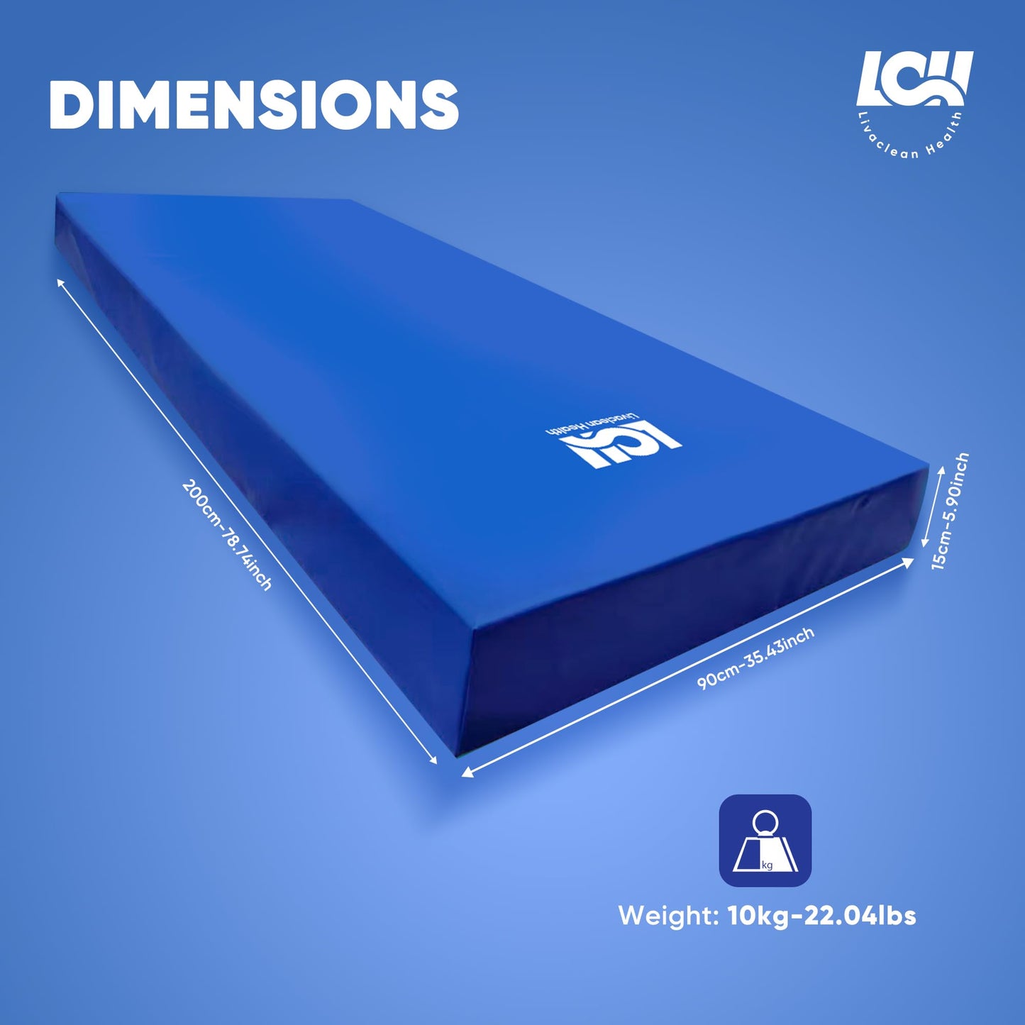 Livaclean Health Hospital Bed Mattress – Twin XL 80"x36"x 6" Gel 30mm Memory Foam Medical Mattress for Adjustable Beds, Waterproof Cover, Pressure Relief for Home & Clinical Use