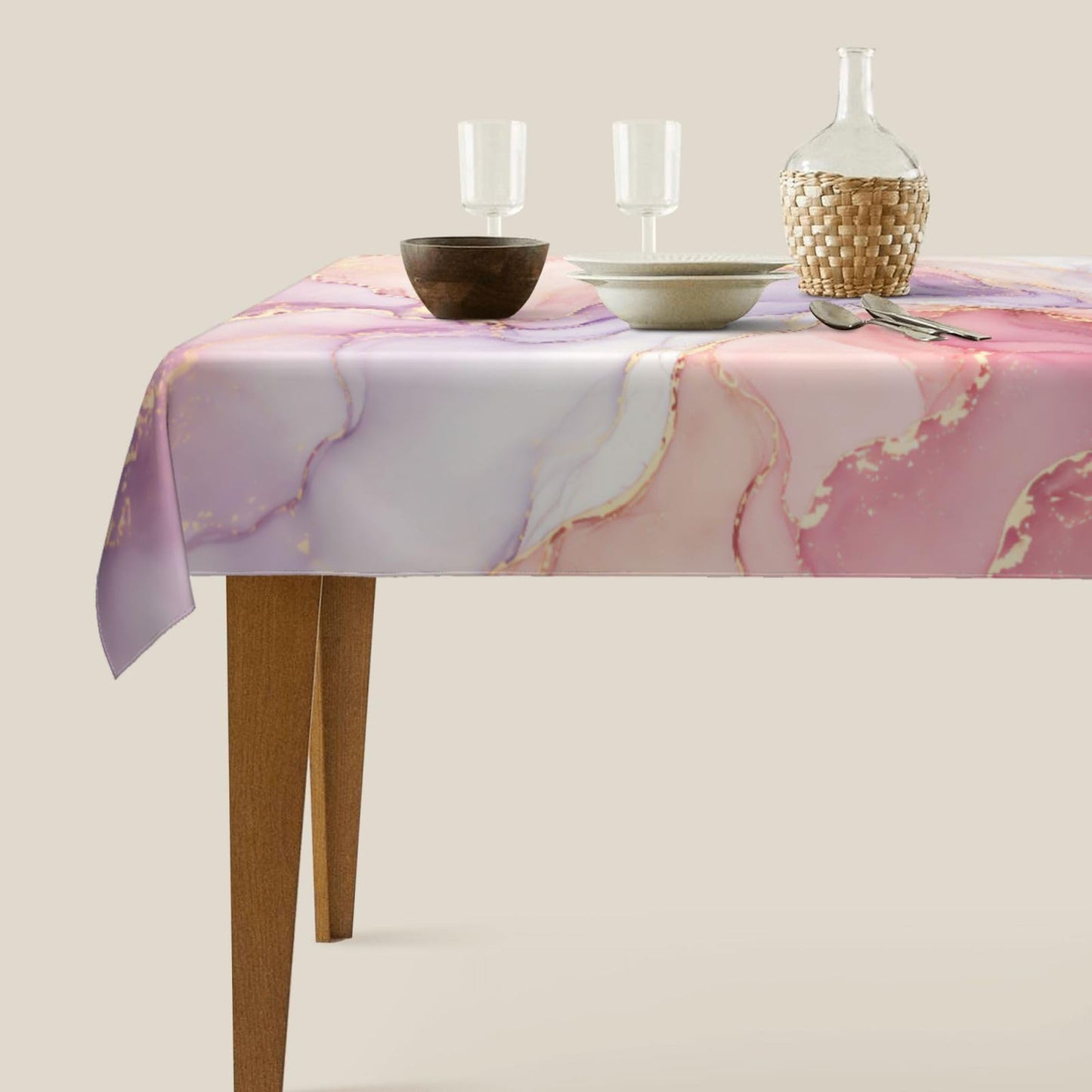 mutakin Marble Rectangle Tablecloth Washable Table Cloth 60x90 Inch Table Cover Waterproof for Decoration Kitchen Dining Room