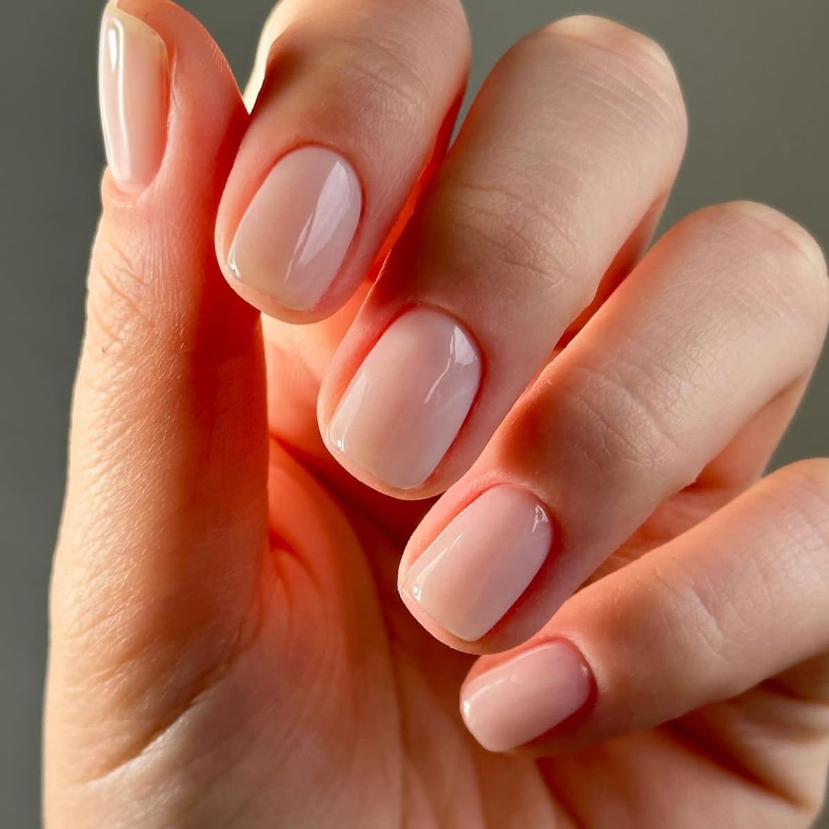 Mivota Square Short Press On Nails Pink – 30PCS Glossy Nude Pink Acrylic Fake Nails with Glue, 15 Sizes Reusable Stick On Nails Kit with Tools for Women, Natural Look DIY Manicure Set
