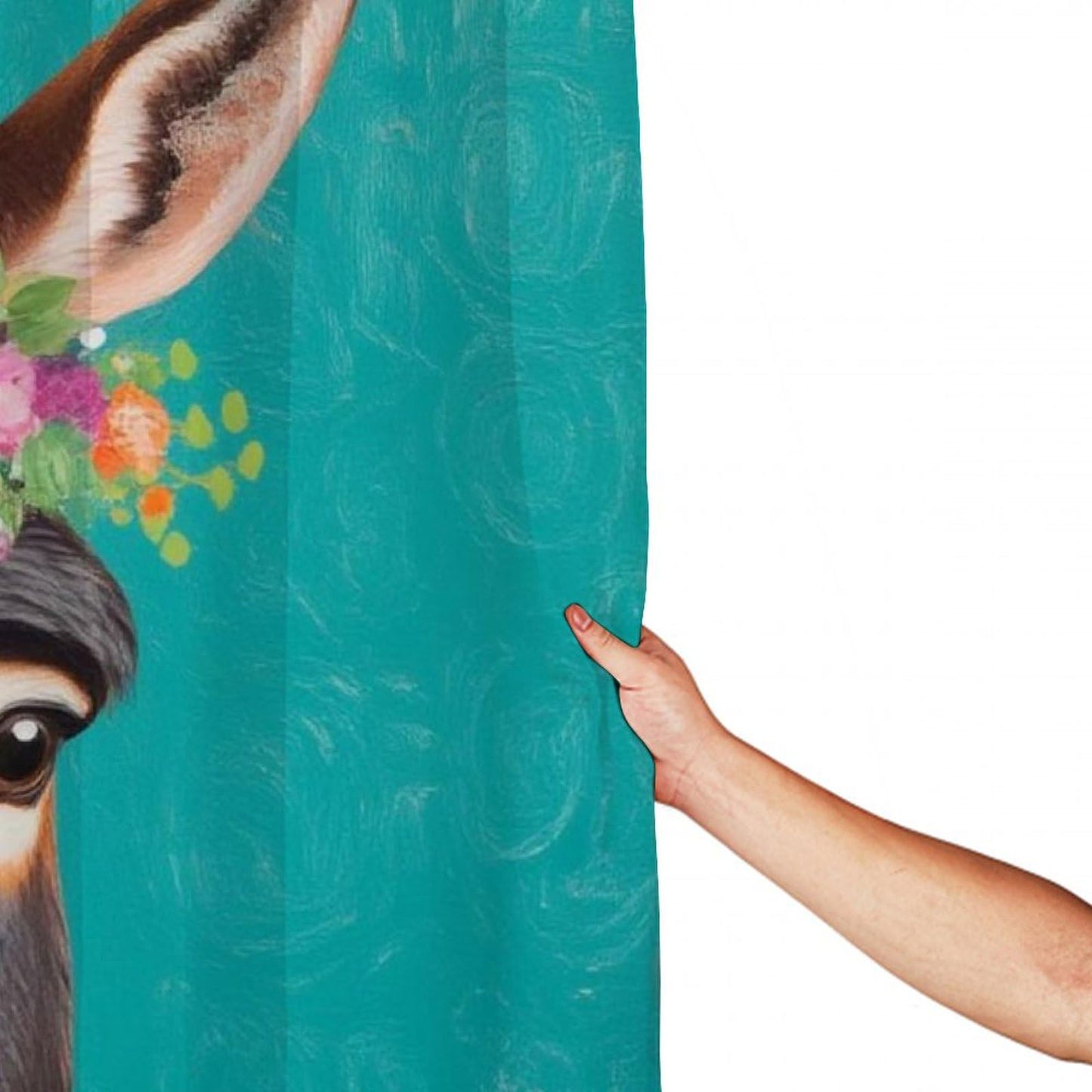 100% BLUE COLLAR Fashion Hotel Bathroom Decorative Shower Curtain with Hooks, Donkey Animals Waterproof Lightweight Shower Curtain