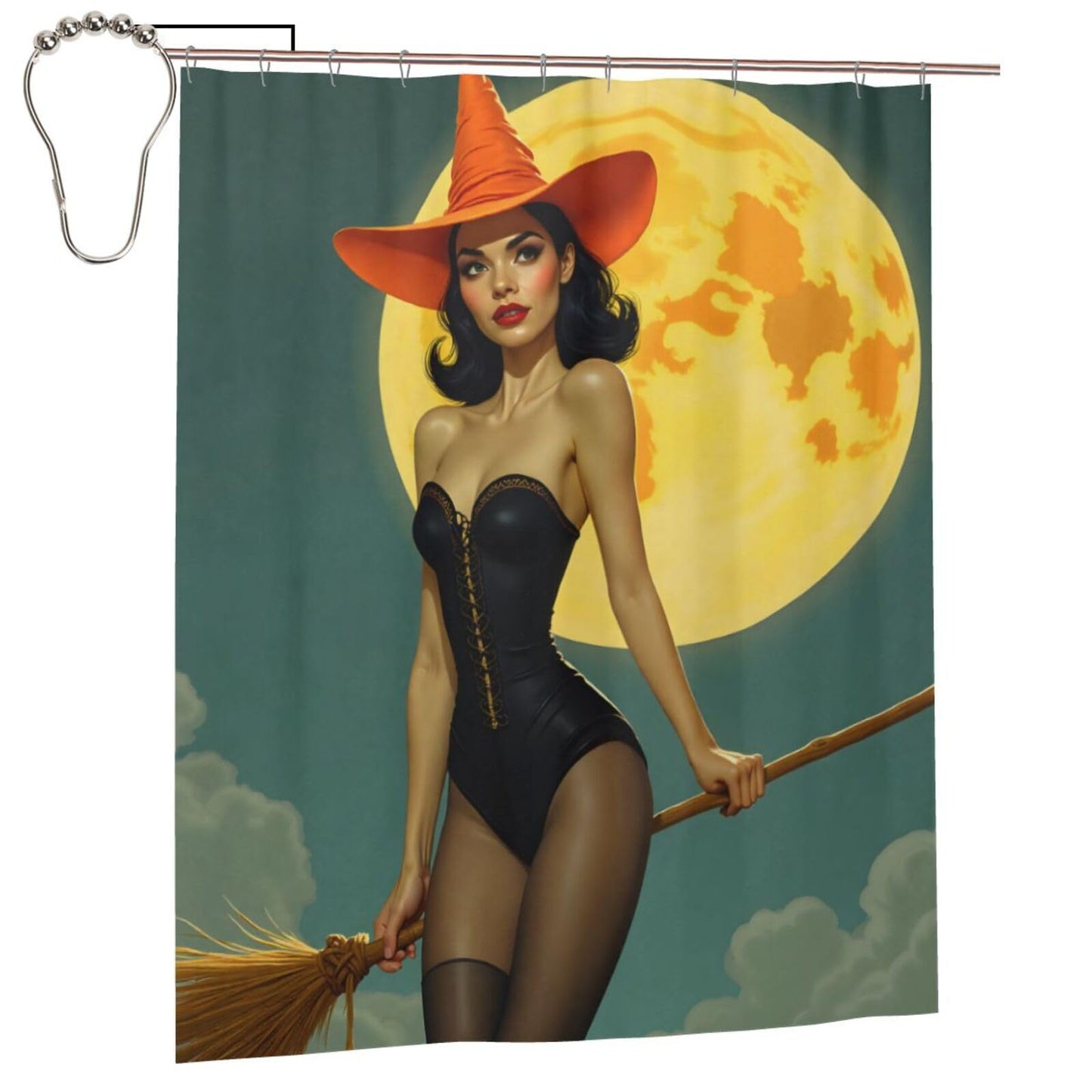 HEILIVIO Shower Curtain Witch Waterproof Fabric Stylish Durable Bathroom Decor,Quick-Dry,60x72inches,Includes Hooks