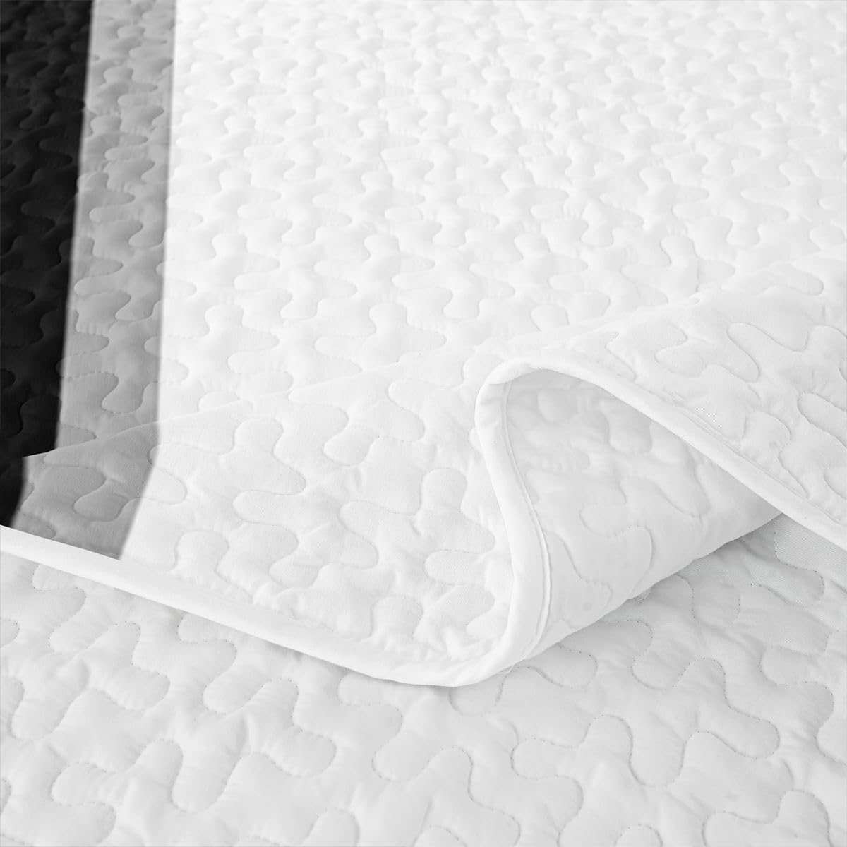 Erosebridal Geometric Quilt Twin for Adults Teens Black and White Abstract Quilt Set Navy Blue Striped Grid Coverlet for Minimalist Modern Art Patchwork Quilted Bedspread with 1 Pillowcase