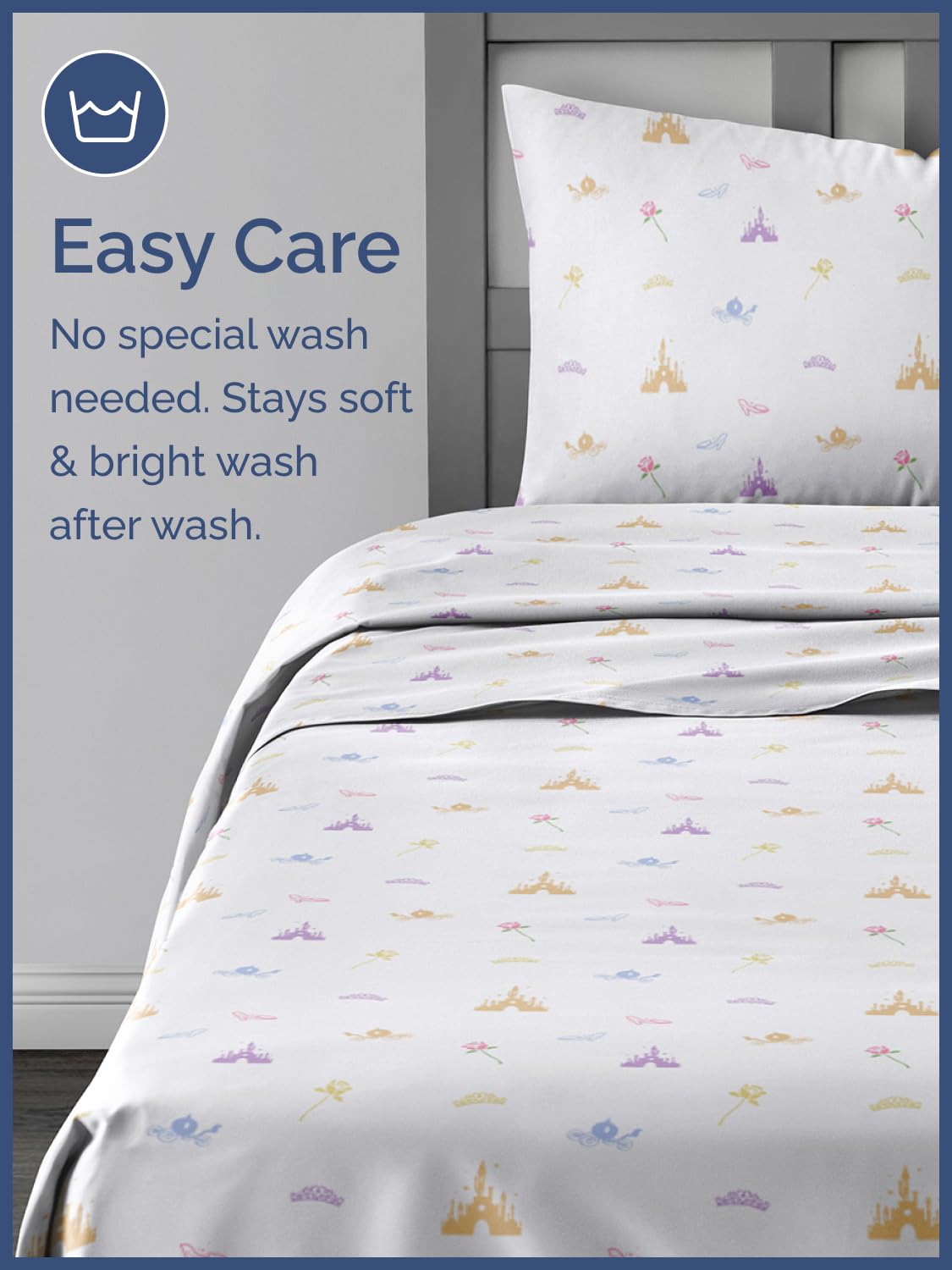 Kids Full Size Bed Sheet Set - 4 Piece Kids Loft Bed Sheets - Princess Castle Themed Bedding - Soft, Cute and Cozy - Breathable and Machine Washable - Rose Bed Set for Boys, Girls, Teens & Toddlers