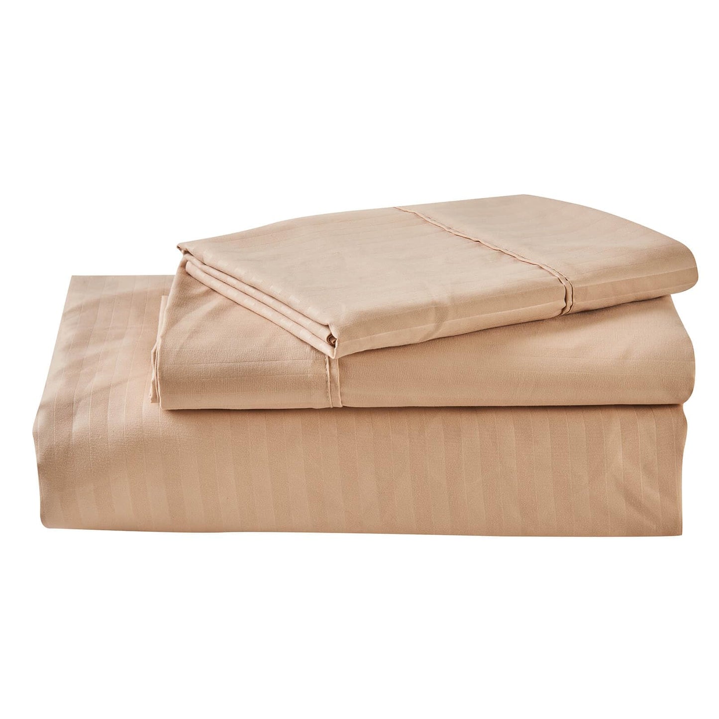 Kingnex Striped 30x75 Cot Size RV Bunk Sheets Set for Narrow Twin Bed Soft Brushed 1800 Microfiber 3 Piece Bedding Set Includes 1 Fitted Sheet 1 Flat Sheet 1 Pillowcase Beige