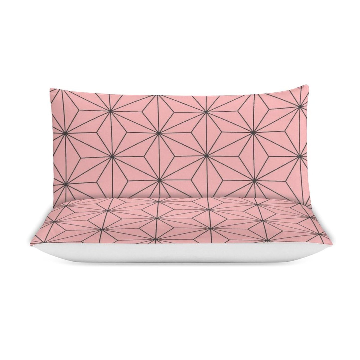 INFLAG Anime Bedding Set, 3-Piece Anime Duvet Cover Full Size Ultra Soft Breathable 3D Printed Microfiber Comforter Cover, Cartoon Quilt Cover with 2 Pillowcases (Full,Pink)