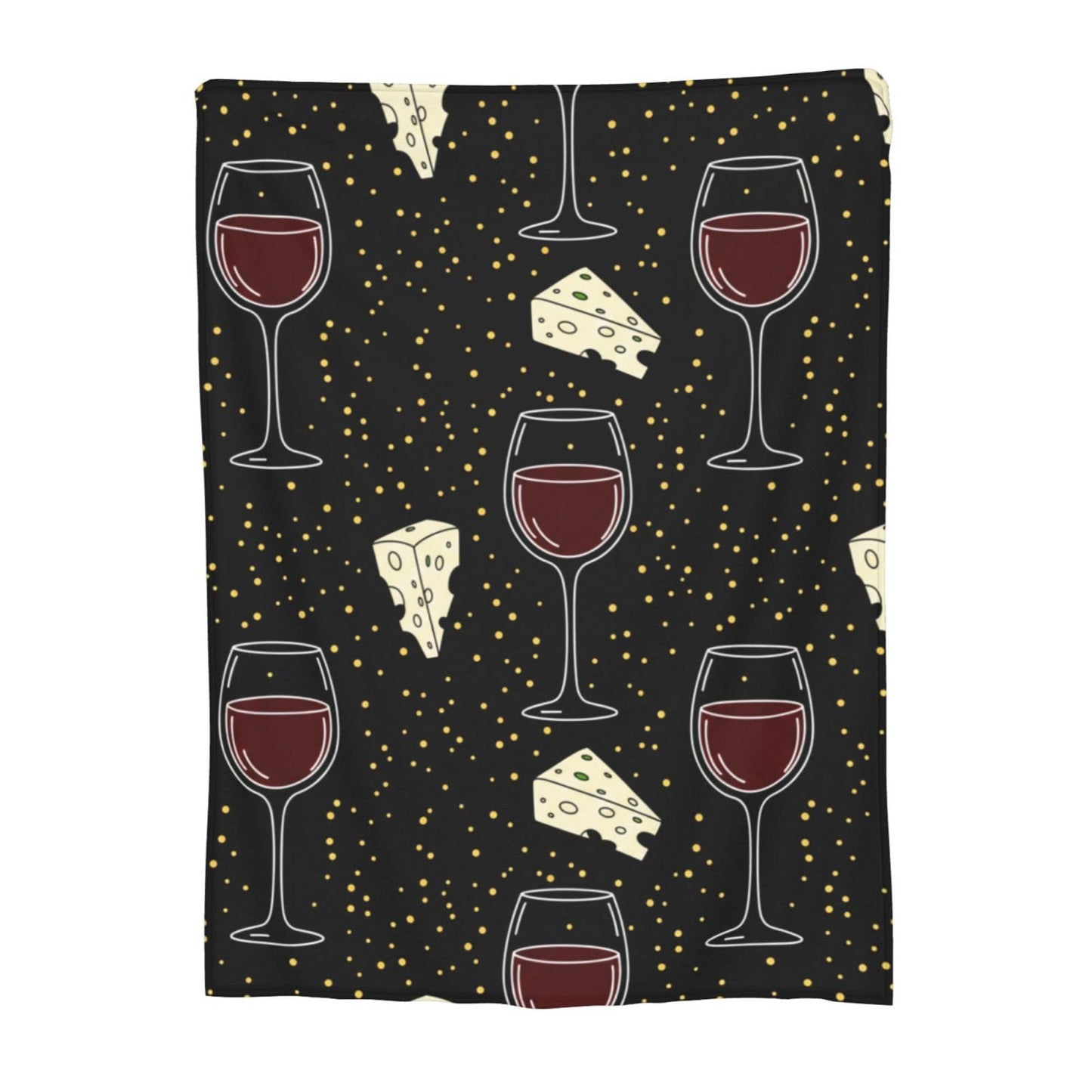 Fleece Throw Blanket for Couch, Wine Cheese Party Soft Fuzzy Cozy Blankets Warm Lightweight Flannel Throws for Bed, Sofa, Travel, All Seasons 50x40 Inches