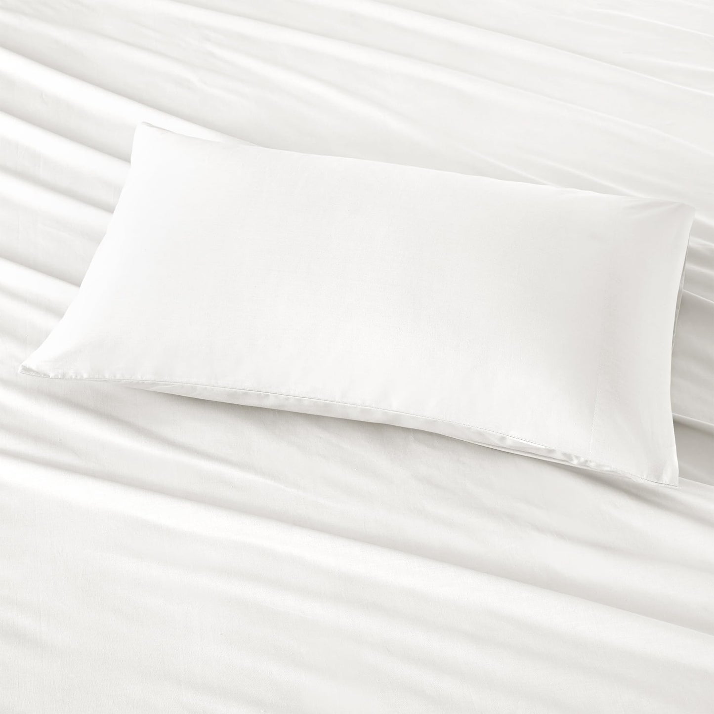 Comfort Spaces 100% Cotton Sheet Set Breathable, Lightweight, Soft with 14" Elastic Pocket Fits up to 16" Mattress, All Season Cozy Bedding, Matching Pillow Case, King White 4 Piece