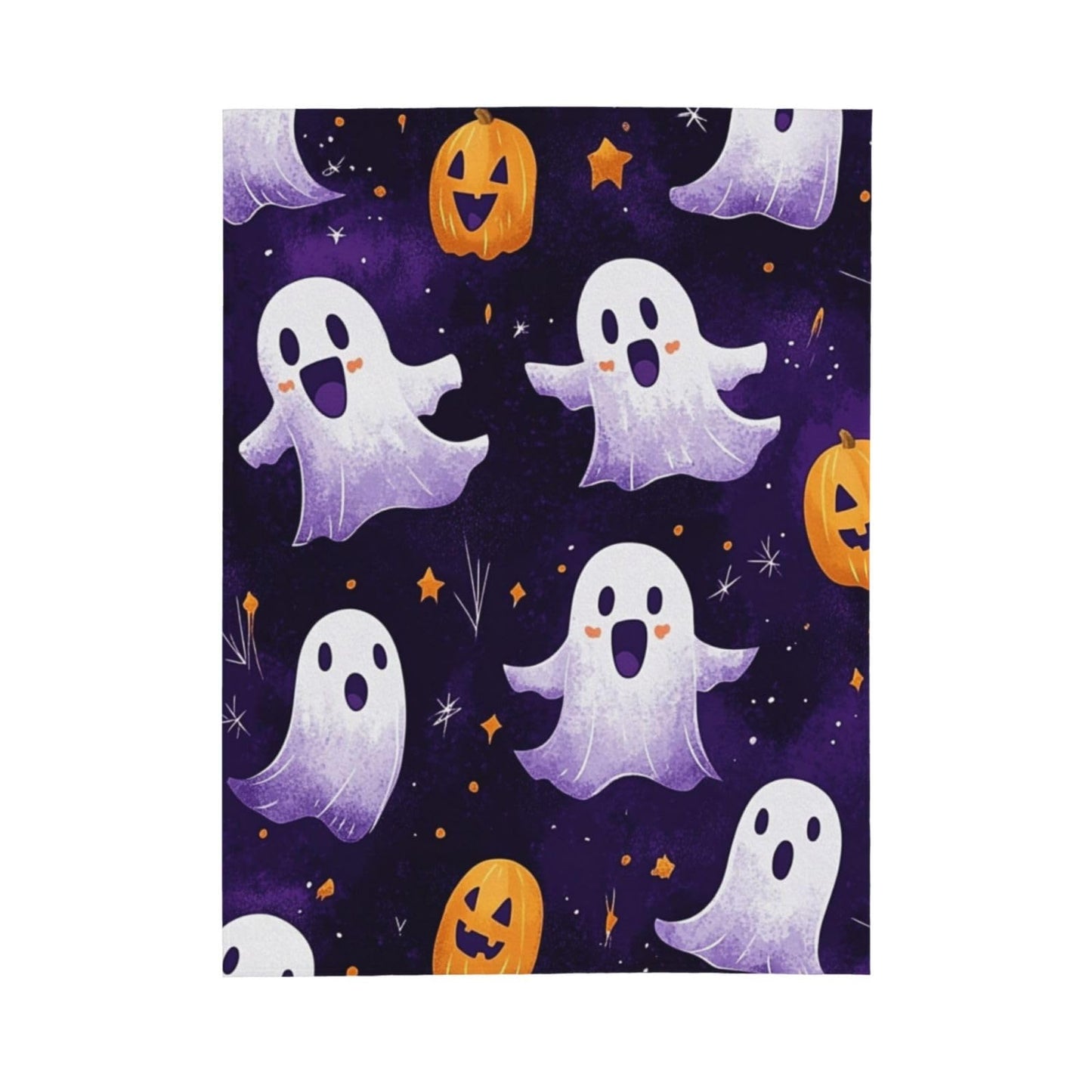 CDSASHCA Spooky Cute Flannel Blanket,Soft Fleece Throw with Smiling Ghosts Motif,Lightweight & Warm,Ideal for Fall Snuggles Or Festive Presents,Vibrant Design,Gifts for Friedns and Family 60X80 Inch