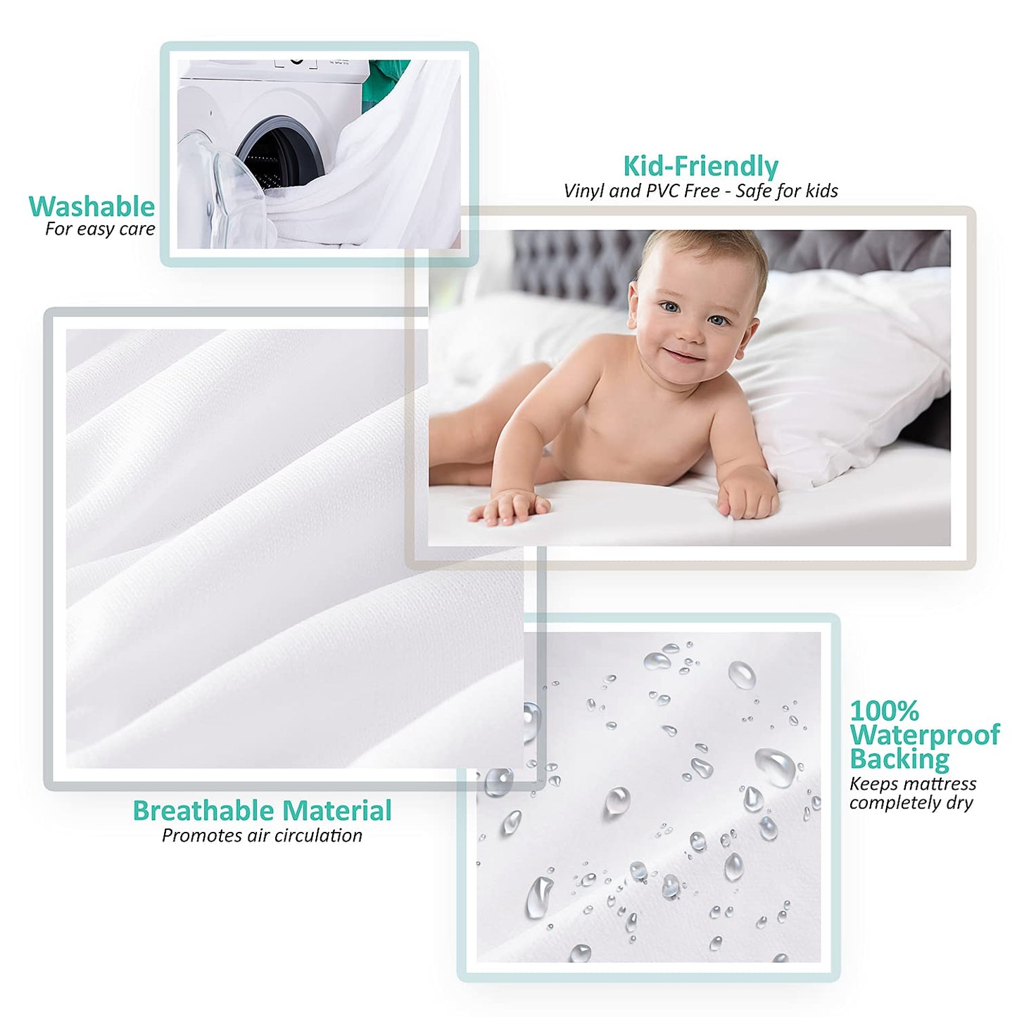 Nestl Premium Microfiber Zippered Mattress Encasement - Waterproof Full Mattress Protector - Fits 15 Inches Deep - Full