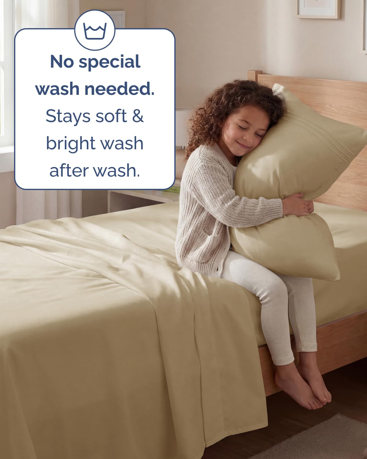 Twin Size 3 Piece Sheet Set - Comfy Breathable & Cooling Sheets - Hotel Luxury Bed Sheets for Women & Men - Deep Pockets, Easy-Fit, Extra Soft and Wrinkle Free Sheets - Beige Oeko-Tex Bed Sheet Set