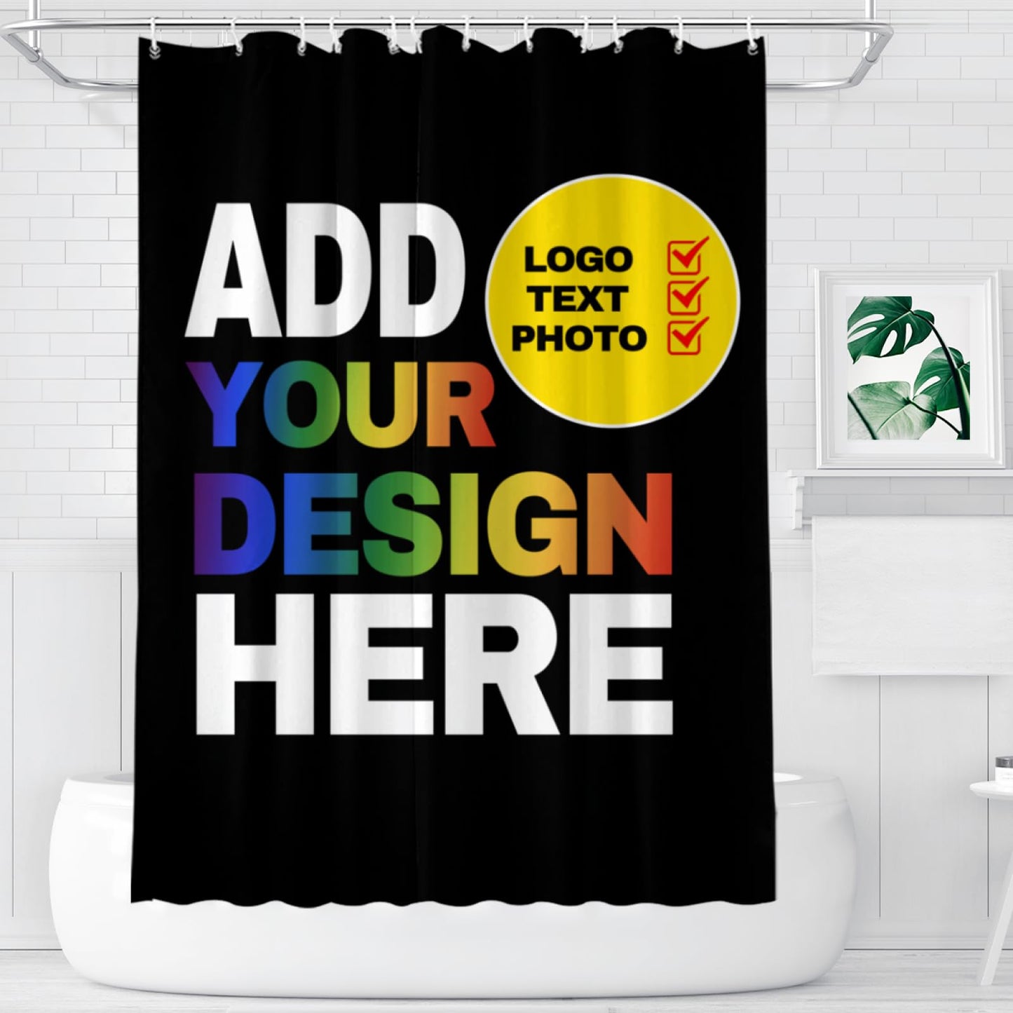 Custom Shower Curtain Design Your Own Text Logo Photo for Bathroom Personalized Shower Curtains Customized Shower Curtains Funny Personalized Gifts 60x79 inch