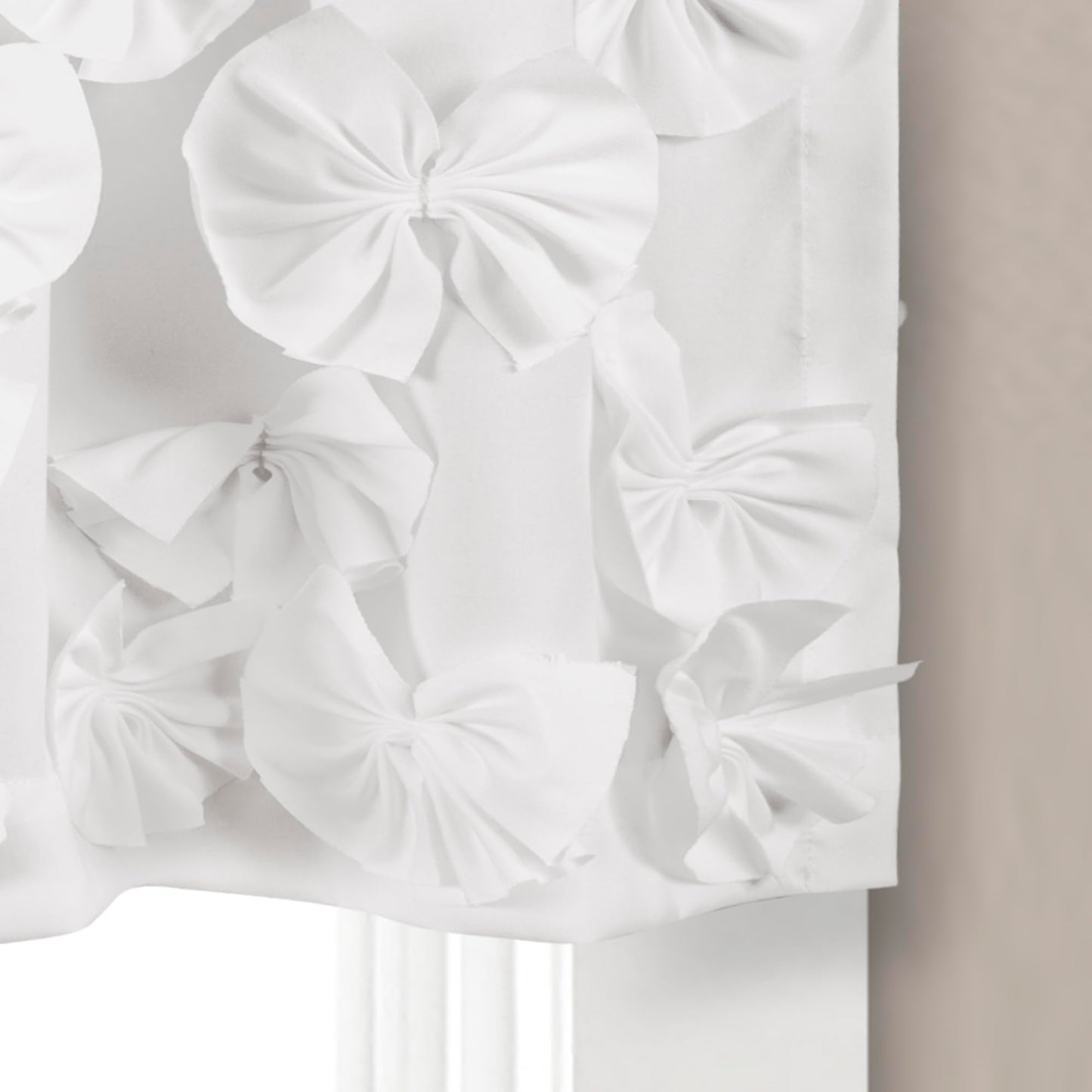 Lush Decor Riley Window Valance, Single 54" W x 18" L, White - Valance Curtains - Kitchen Valances for Windows - Bathroom Window Curtains