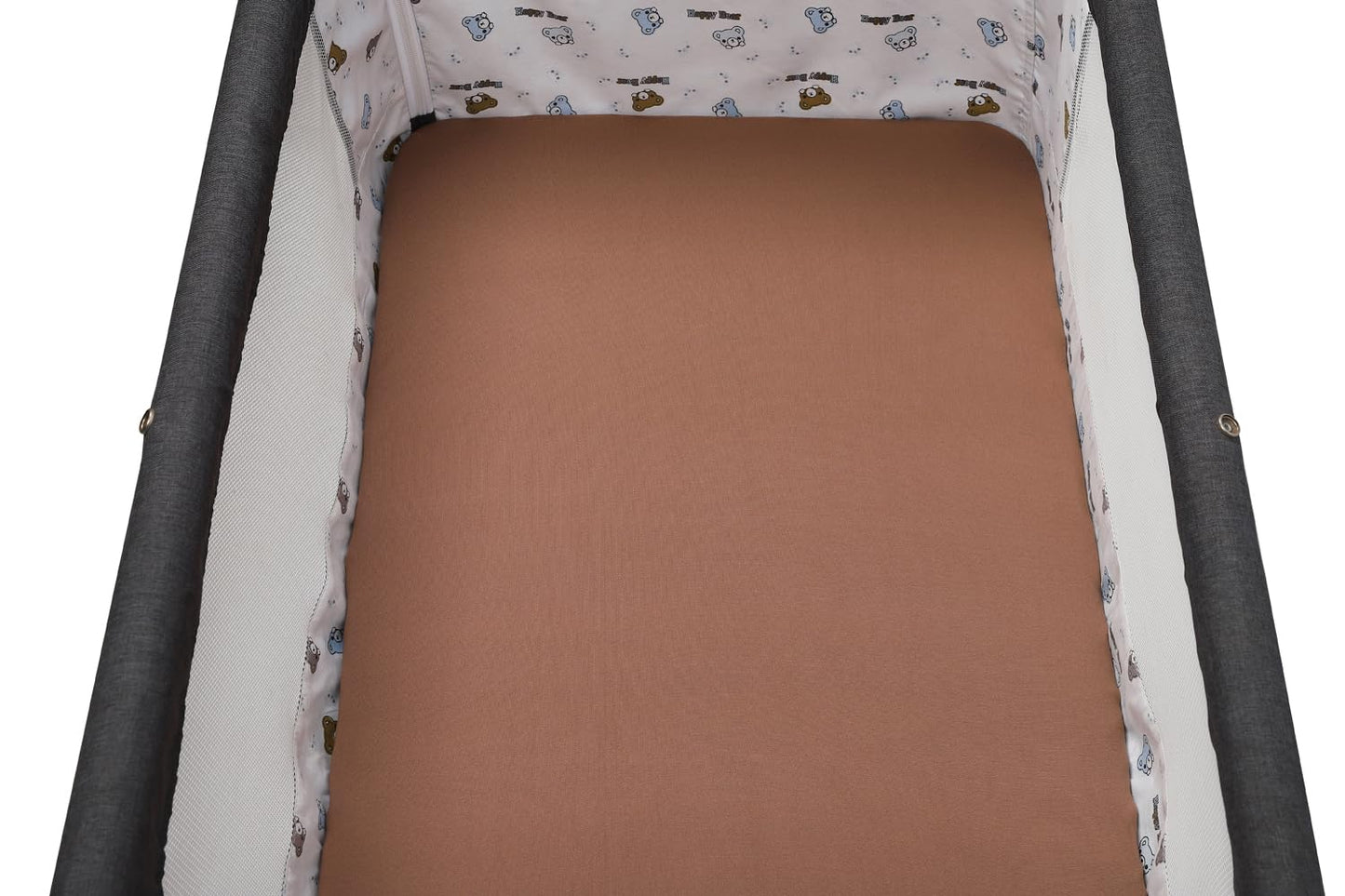 Tontukatu Stretchy Fitted Crib Sheets Set 2 Pack Portable Crib Mattress Topper for Baby Girl Boy,Ultra Soft Jersey Material, Brown & Rabbit