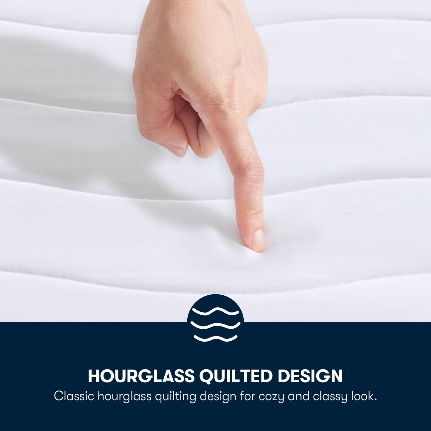 Serta Heated Mattress Pad Queen Size - Electric Mattress Pad, 10 Heat Setting Controller, Auto Shut Off Timer, Deep Elastic Pocket, Up to 17" Mattress, ETL Certified, Machine Wash, Queen, White