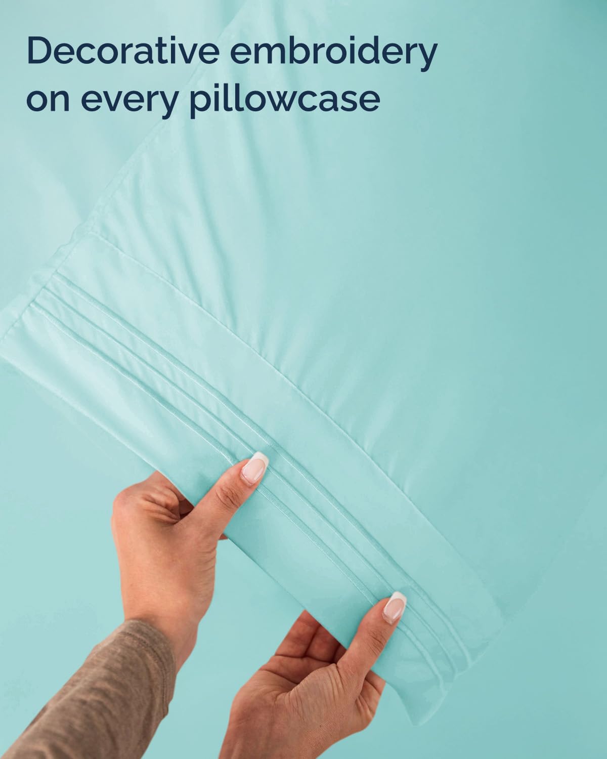 Twin Size 3 Piece Sheet Set - Comfy Breathable & Cooling Sheets - Hotel Luxury Bed Sheets for Women & Men - Deep Pockets, Easy-Fit, Extra Soft & Wrinkle Free Sheets - Spa Blue Oeko-Tex Bed Sheet Set