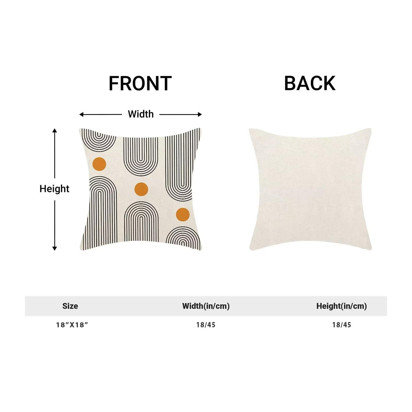 Jecuwo Boho Mid Century Pillow Covers 18x18 Set of 2, Abstract Simple Sun Arch Decorative Throw Pillowcase Boho Modern Outdoor Farmhouse Cushion Cover for Sofa Couch Bed Living Room Decor