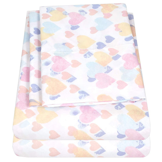 1500 Supreme Kids Bed Sheet Collection - Fun Colorful and Comfortable Boys and Girls Toddler Sheet Sets - Deep Pocket Wrinkle Free Soft and Cozy Bedding - Twin, Vintage Hearts