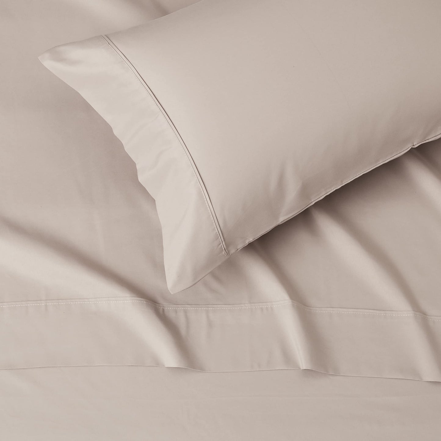 Amazon Basics Lightweight Super Soft Easy Care Microfiber 3-Piece Twin XL Sheet Set with 14-Inch Deep Pockets, Taupe, Solid