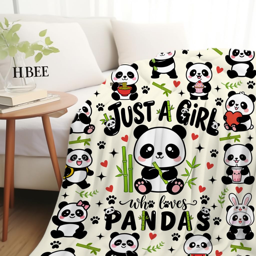 MOUND BOOM Panda Blanket Gifts for Panda Lovers Kids Teens,Pandas Accessories Stuff Animal Pattern Throw Blankets,Cute Pandas Theme Gifts for Women Girls Adults 50"X40"