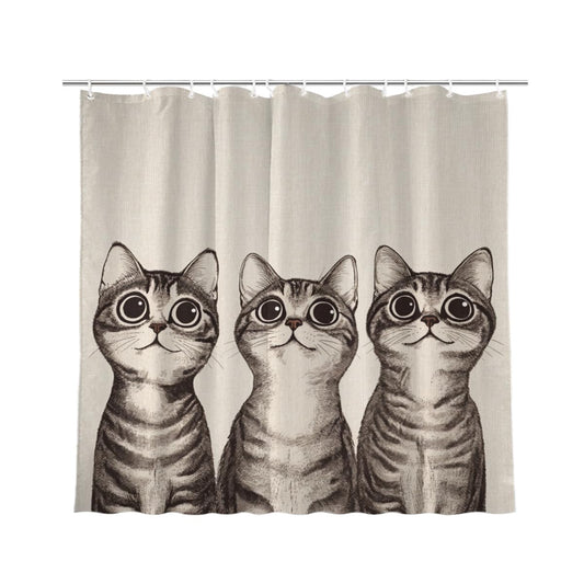 KEEPAEON Funny American Shorthair Bath Shower Curtain, Bathroom Curtain Washable Cloth Kids Shower Curtain Sets with 12 Hooks for Bathroom Decor, 72"x72"