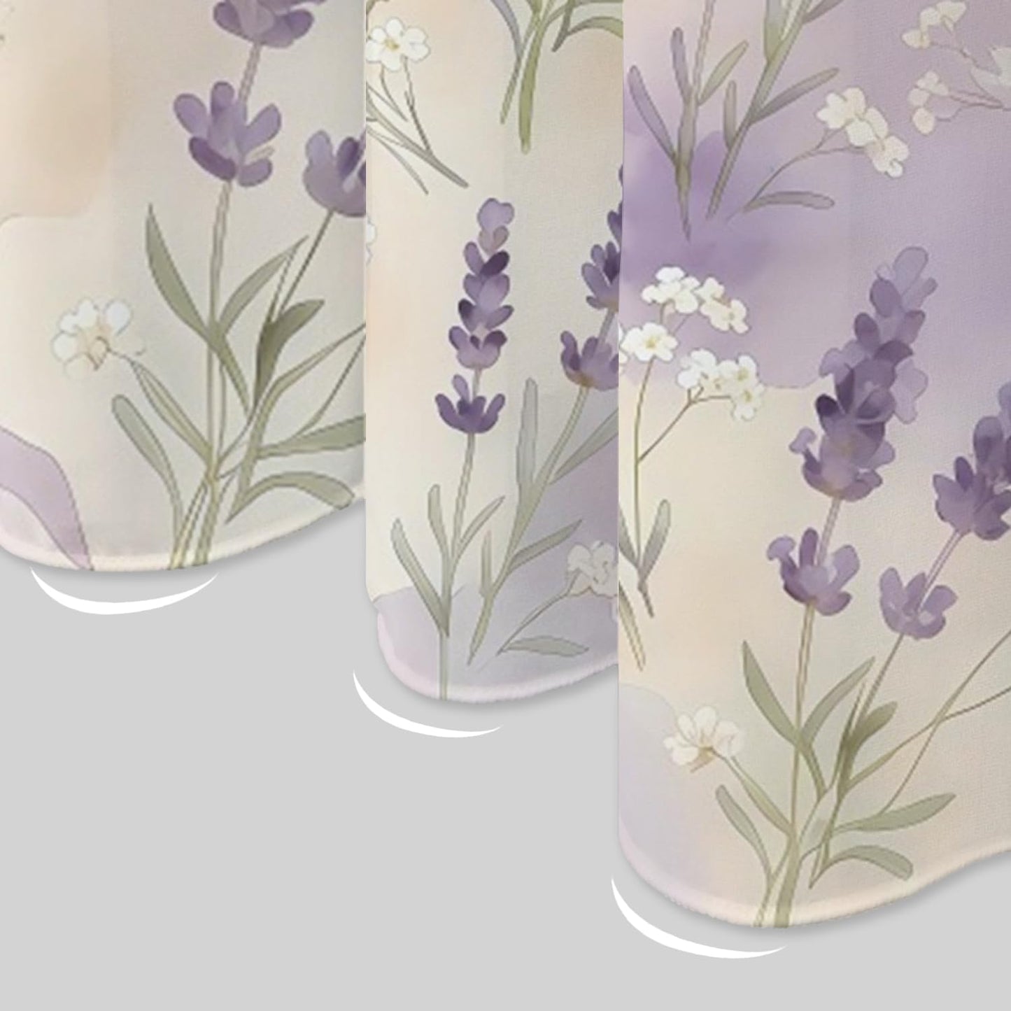 NAEMBCU Watercolor Lavender Shower Curtain with Snap in Liner 71 x 74 Inch