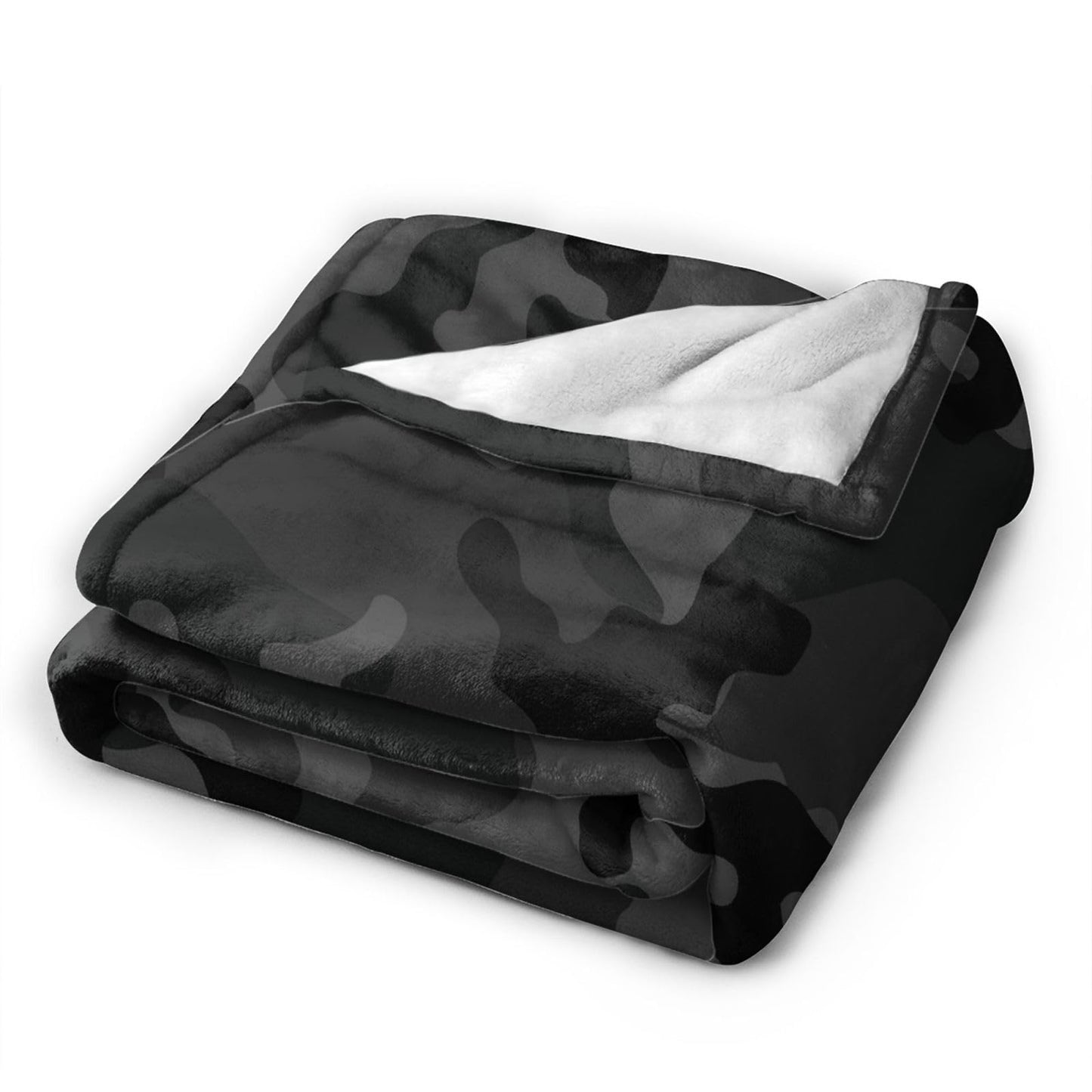 Perinsto Black and Grey Camouflage Throw Blanket Ultra Soft Warm All Season Military Camo Decorative Fleece Blankets for Bed Chair Car Sofa Couch Bedroom 60"X50"
