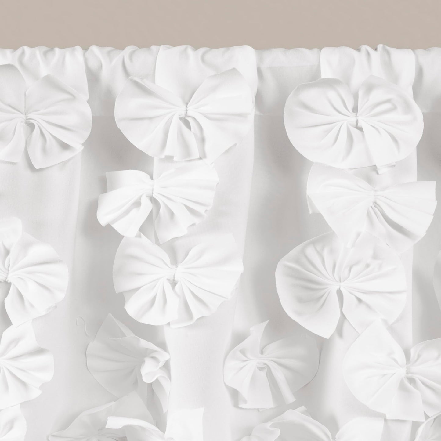 Lush Decor Riley Window Valance, Single 54" W x 18" L, White - Valance Curtains - Kitchen Valances for Windows - Bathroom Window Curtains
