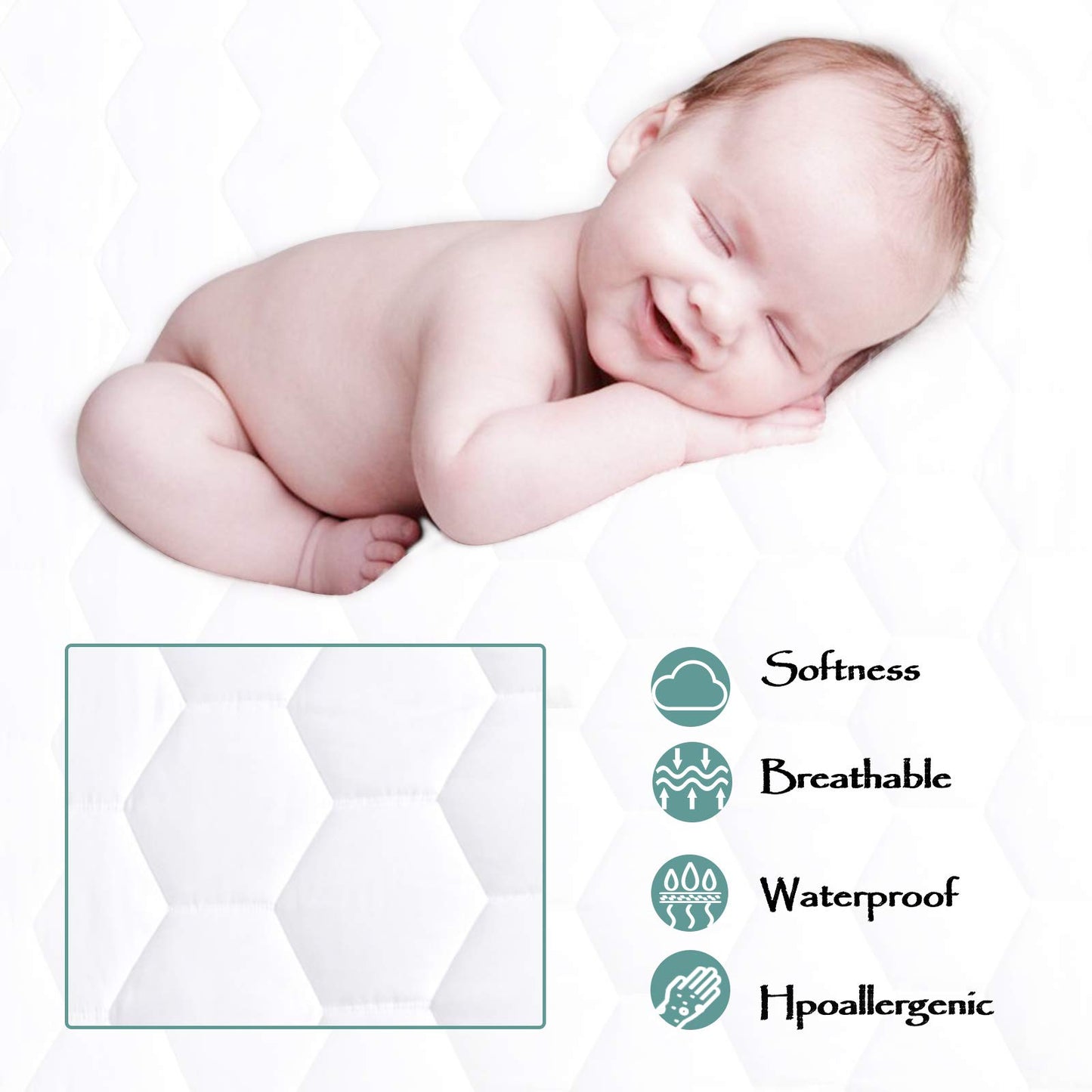 Twin Quilted Waterproof Mattress Pad Cover,Soft Mattress Pad Cover, Waterproof Mattress Protector Stretches up to 16” Deep Pocket-Hollow Alternative Filling-Cooling Mattress Topper