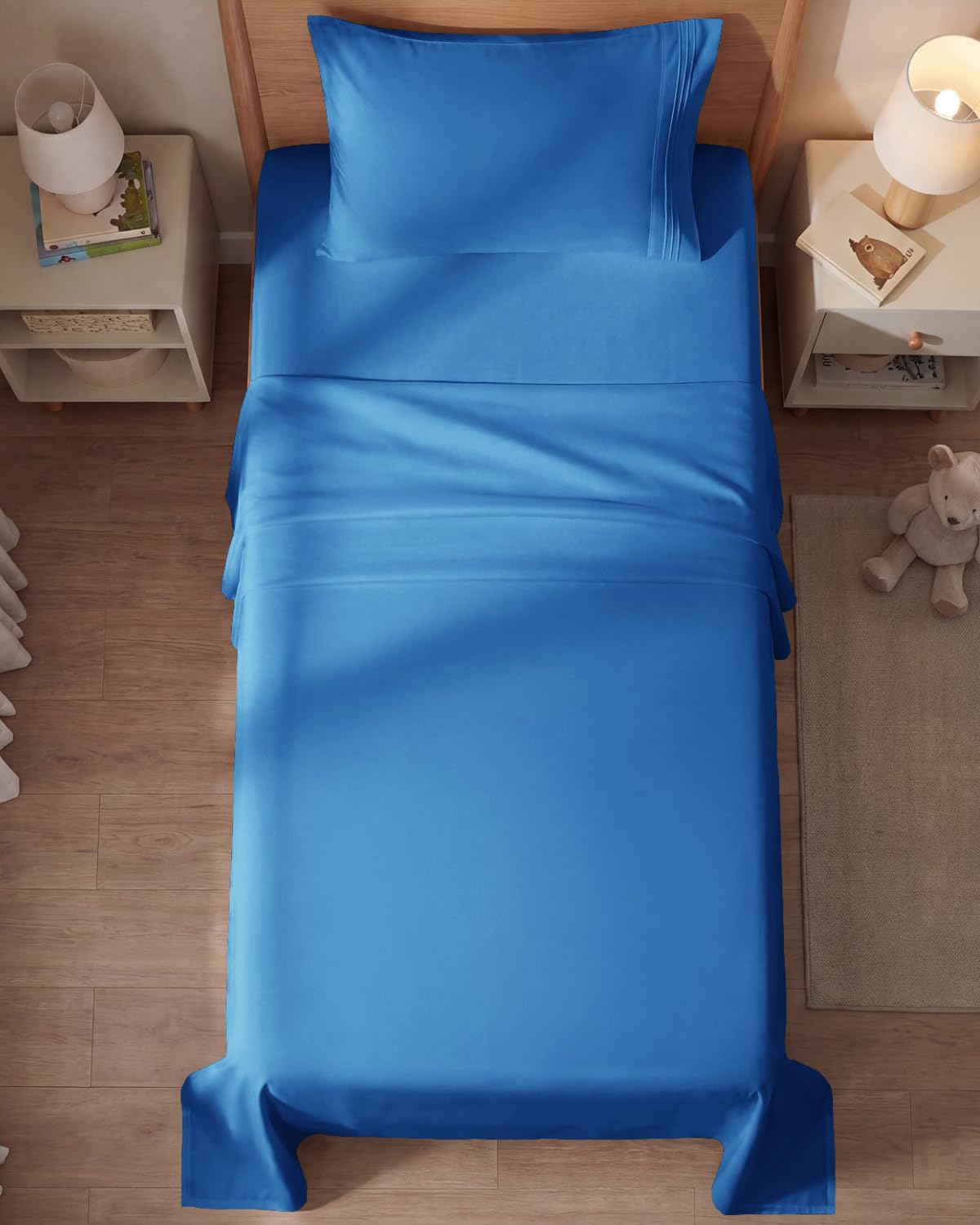 Twin Size 3 Piece Sheet Set - Comfy Breathable & Cooling Sheets - Hotel Luxury Bed Sheets for Women and Men - Deep Pockets, Easy-Fit, Soft and Wrinkle Free Sheets - Royal Blue Oeko-Tex Bed Sheet Set