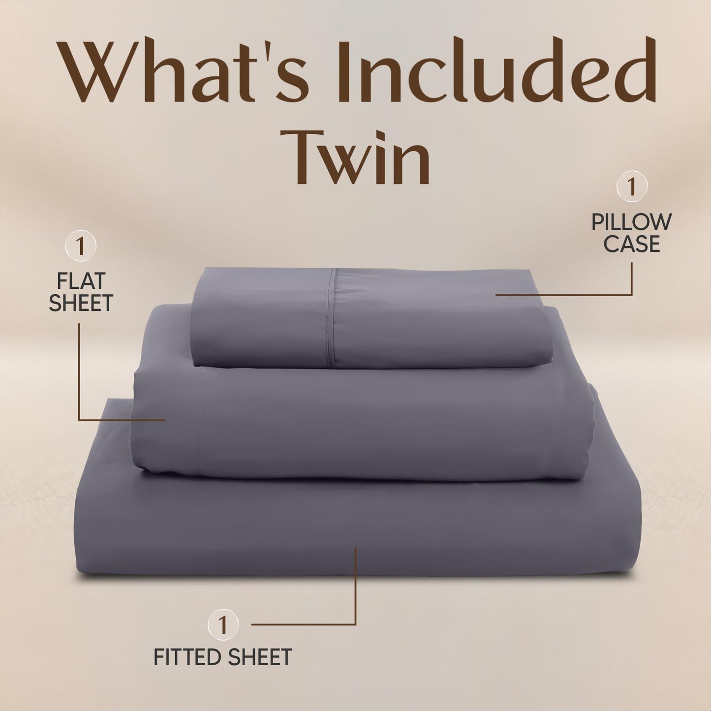 Utopia Bedding Twin Sheet Set – 3 Piece Bed Sheets for Twin Size Bed, Soft and Breathable Microfiber, Includes 1 Fitted Sheet, 1 Flat Sheet and 1 Pillowcase – Oeko Tex (Grey)
