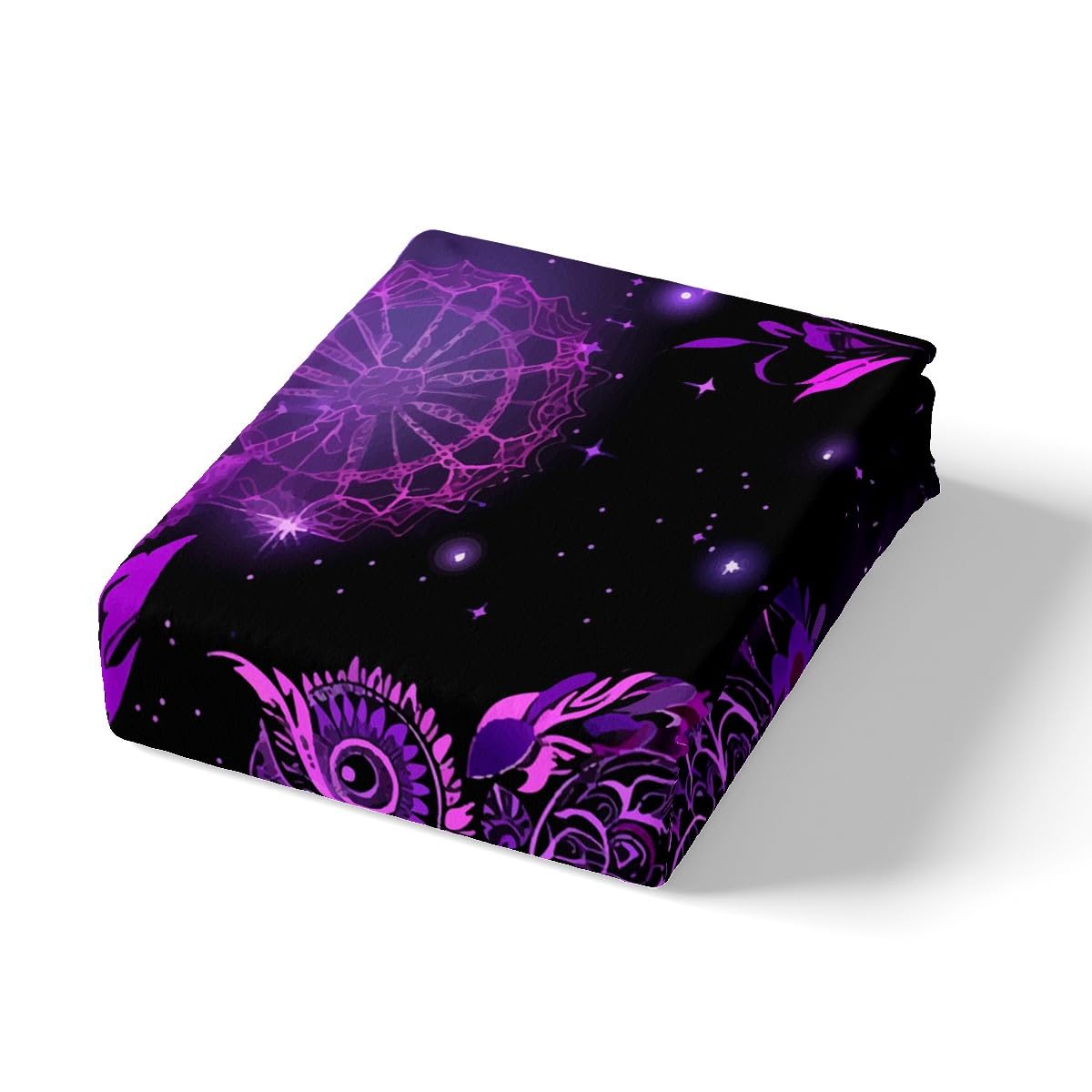 Dreamcatcher Duvet Cover Girls Boho Dream Catcher Owl Bedding Set Bohemian Exotic Mandala Comforter Cover for Kids Women Room Decor Chic Purple Galaxy Bedspread Cover Queen Size With 2 Pillow Case