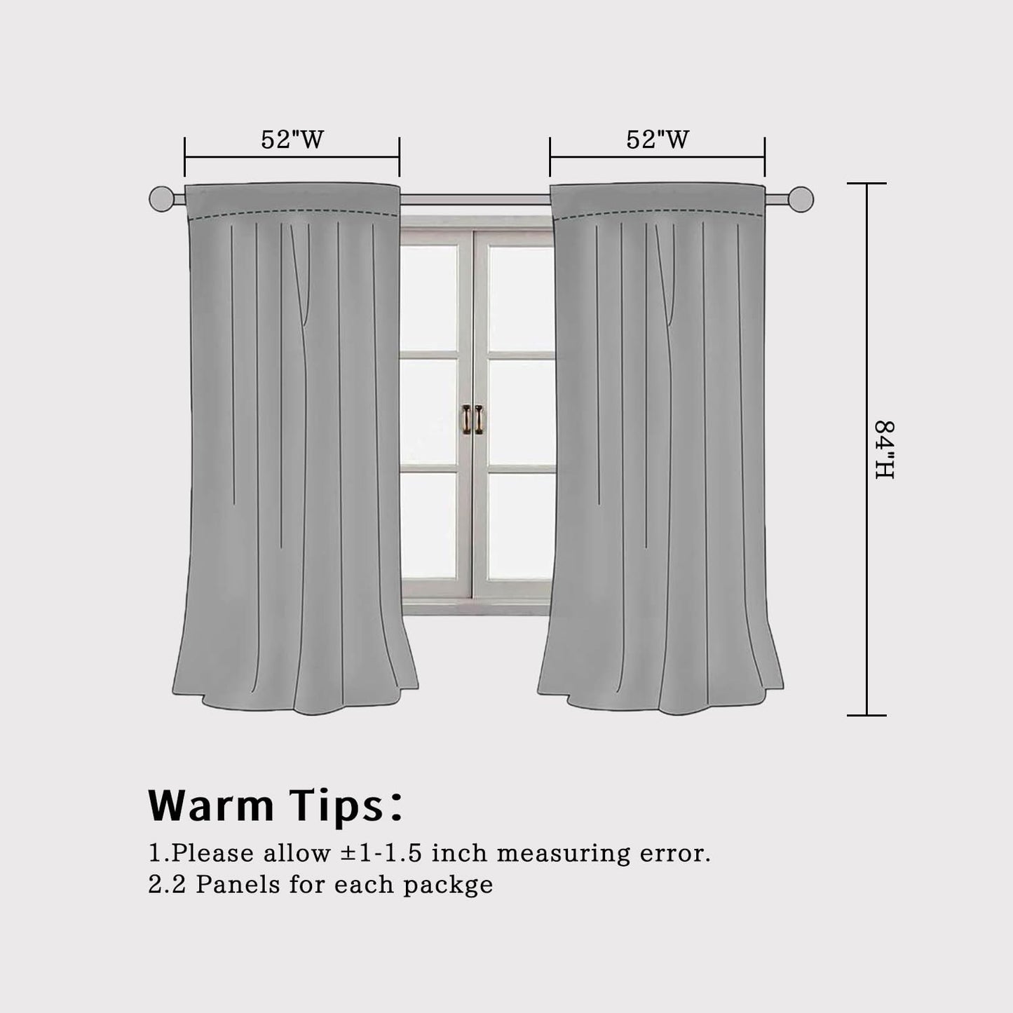 NAEMBCU Modern Geometric Blackout Curtains 84 Inches Long 2 Panels, Retro Linear Pattern Window Drapes, Light Blocking Thermal Insulated Curtains for Modern Bedroom & Living Room Decor