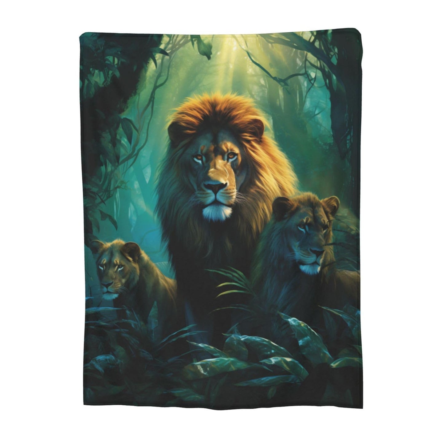 Turamurra Lion Throw Blanket Gifts for Girls Women Flannel Fleece Forest Lion Blanket Soft Warm Blankets for Bed Sofa Home Decor 50"x60"