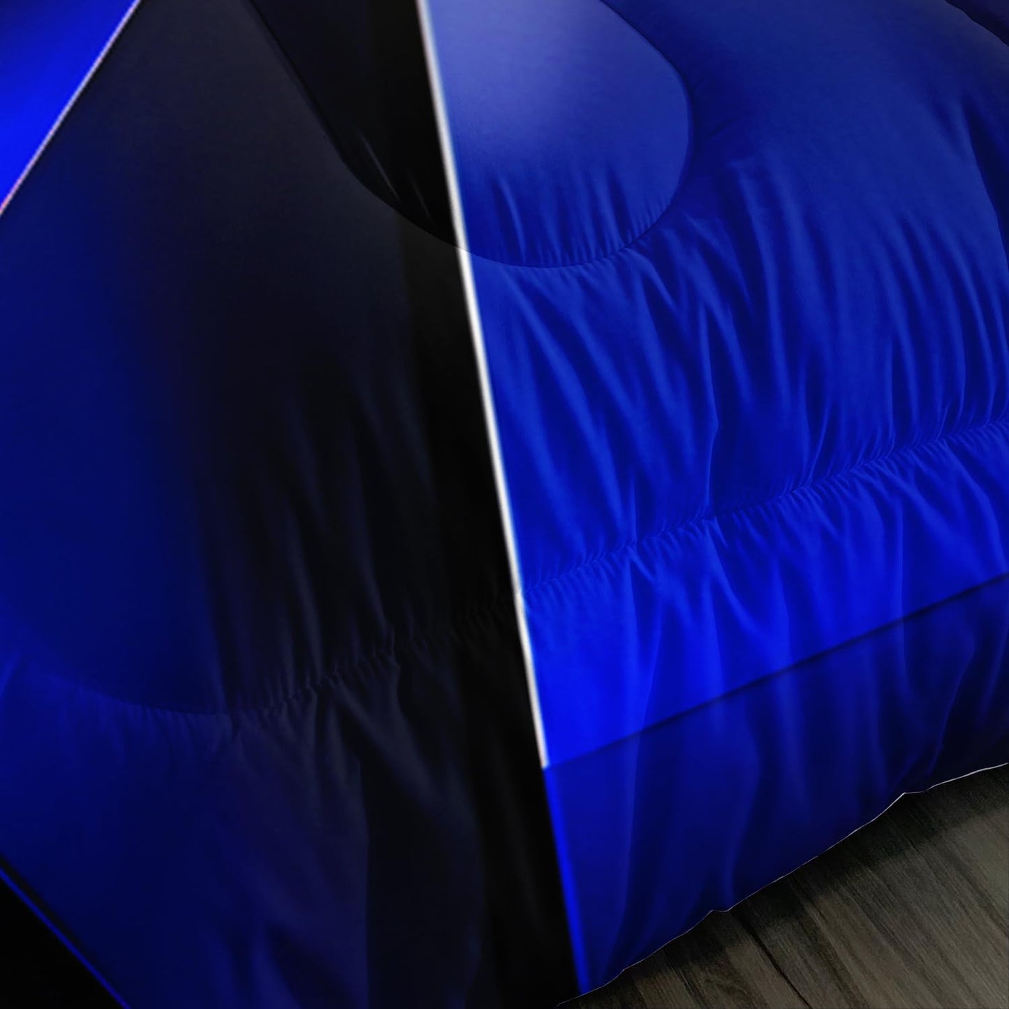 UEVBF Blue and Black Bedding Set Twin Size,Geometric Pattern Comforter Set for Kids Boys Girls Geometry Room Decor,Art Aesthetic Bedding with 2 Pillowcases.