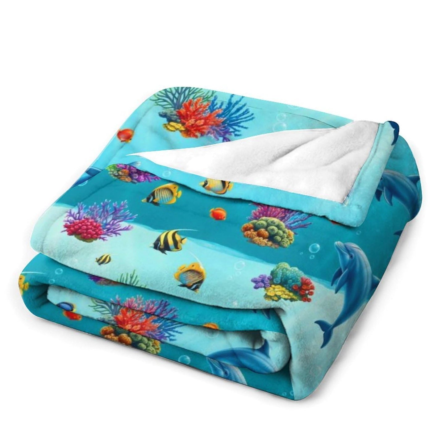 Cozy Warm Blanket, Fashion Home Decor Soft Throw Blanket for Bed, Sofa and Couch Compatible with Sea Dolphin Underwater