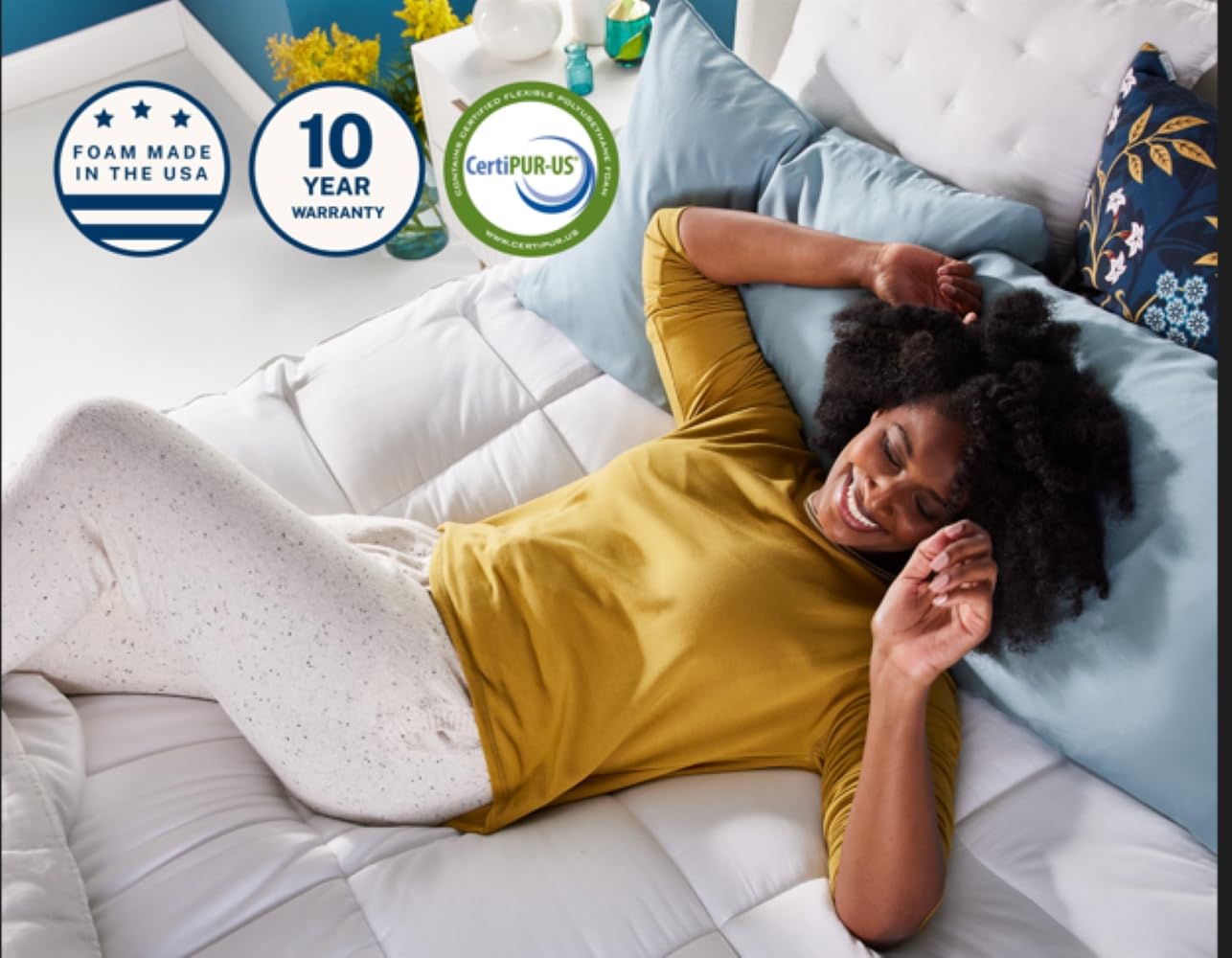 Sleep Innovations Dual Layer 4 Inch Memory Foam Mattress Topper, Twin Size, Ultra Soft Support, 3 Inch Cooling Gel Memory Foam Plus 1 Inch Fluffy Pillow Top Cover