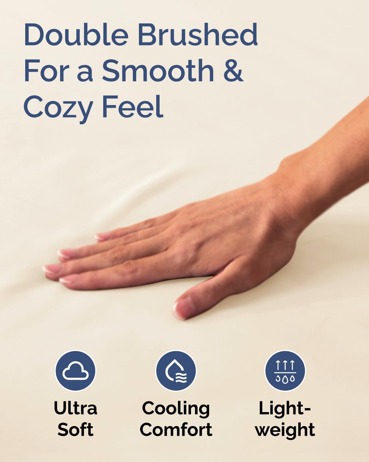Full Size Fitted Bed Sheet - Pack of 2 Single Fitted Bottom Sheet Only - Fits Mattress Up to 16" Deep Pockets - Extra Soft, Breathable & Cooling - Hotel Quality, Shrink and Wrinkle Free - Off White