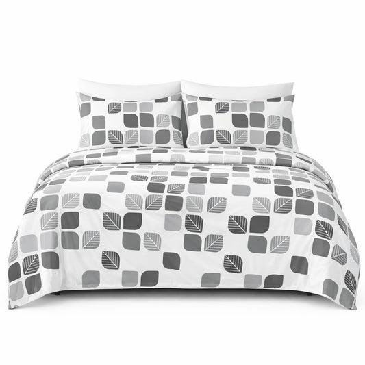HCORA Geometric Queen Sheet Set, Ultra Soft Double Brushed Microfiber Bed Sheets, Deep Pocket, Breathable, Wrinkle Resistant, Easy Care, 4PC, Queen Size