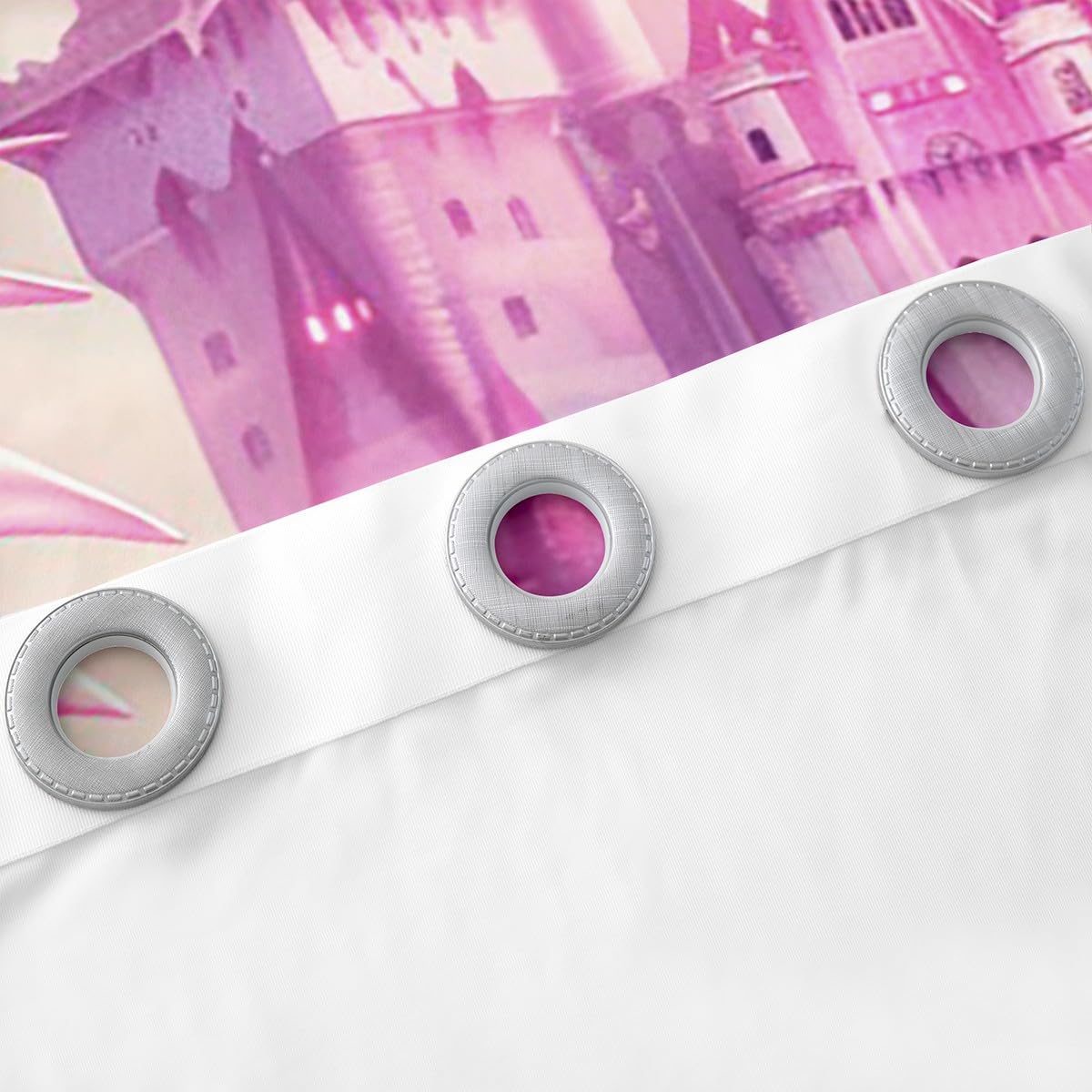 Manfei Dragon Kids Blackout Curtains,Tale Castle Dragon Theme Window Drapes for Girls Boys,Roses Flowers Butterfly Romantic Pink Dreamy Window Treatments Grommet Top 2 Panel Set,52Wx63L inch
