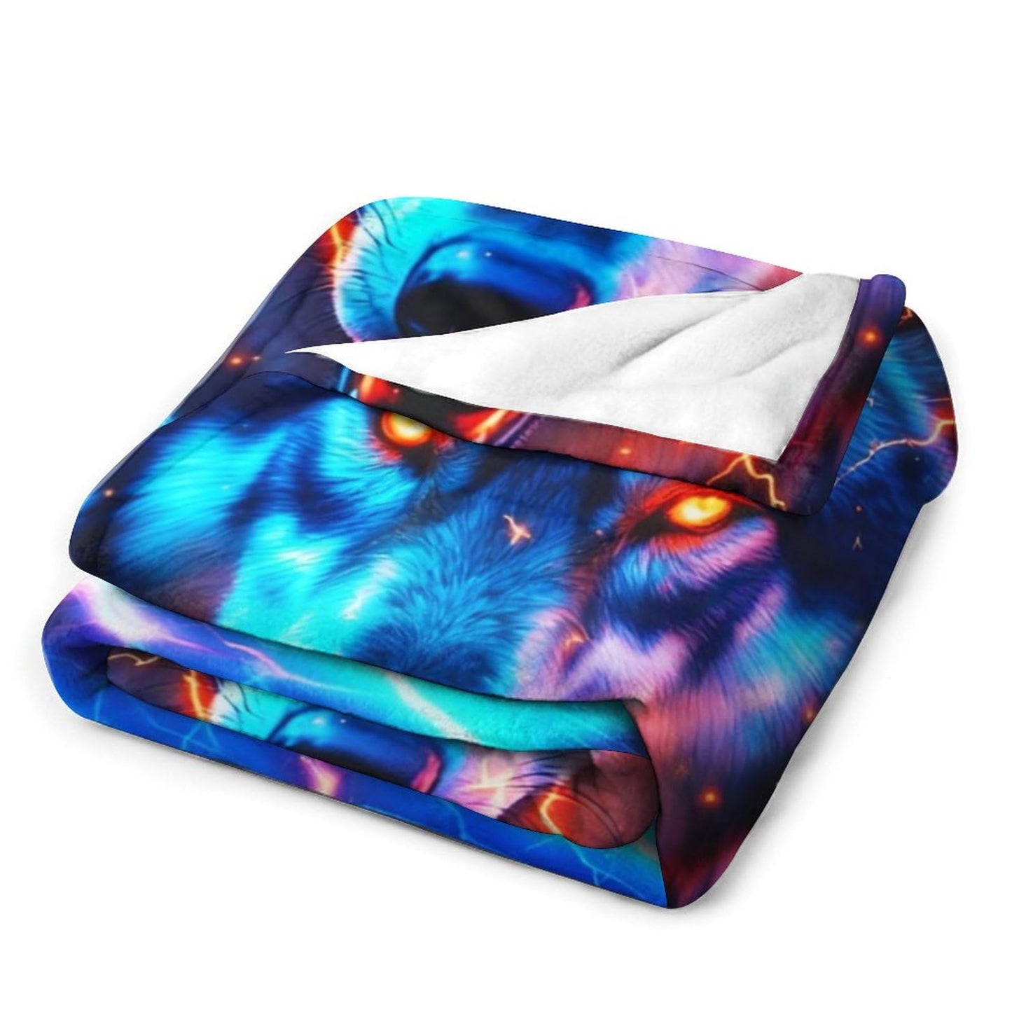 BaXiCustom. Wolf Throw Blanket 50"x40" - Soft & Lightweight, Cozy for All Season Use, Warm Cute Wolf Blankets for Lap, Chair, Sofa