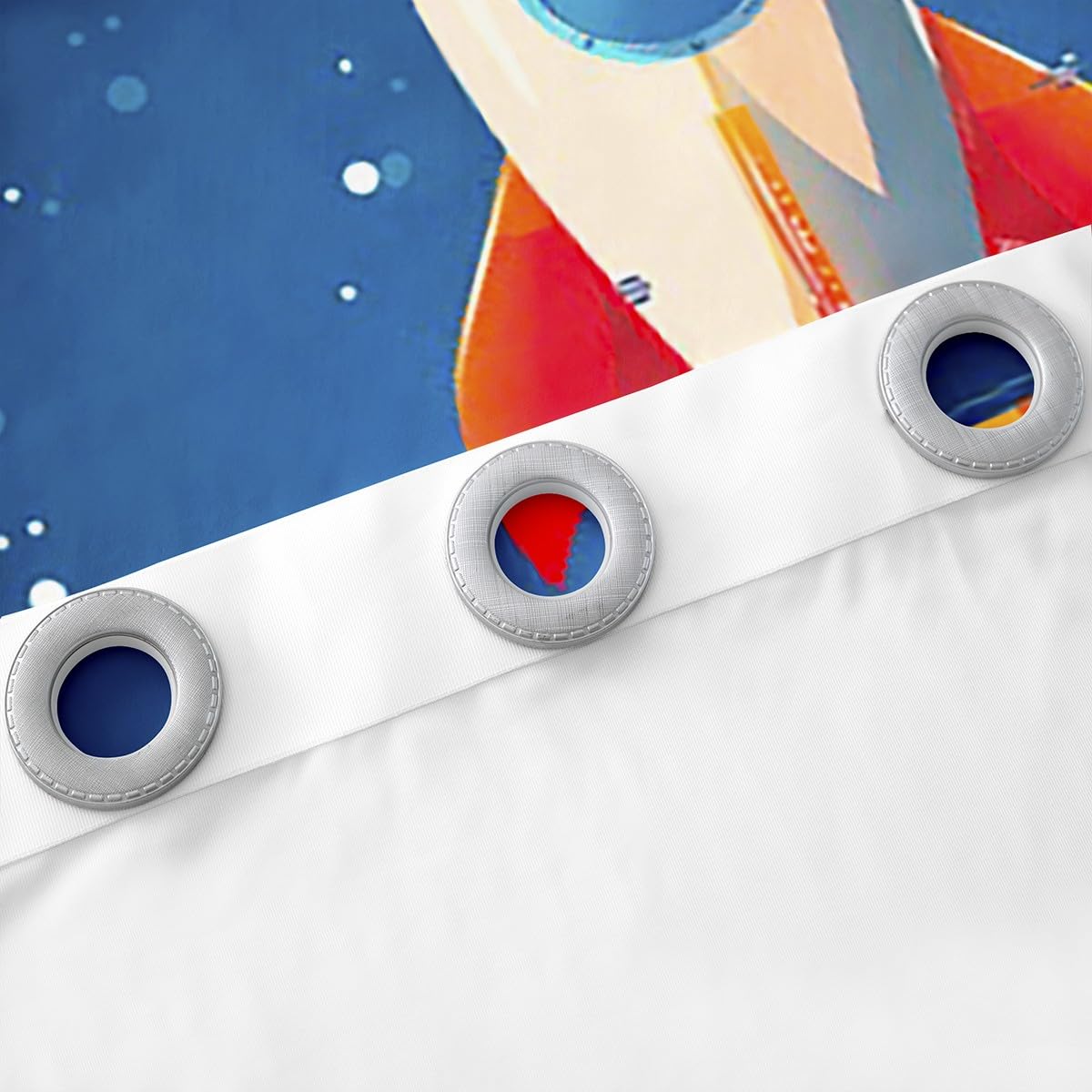 Kids Astronaut Rocket Window Curtains for Bedroom Living Room Cartoon Space Rocket Curtains Galaxy Cosmonaut Spaceman Window Drapes Boys Girls Outer Space Window Treatments,52x84 Inches,2 Panels
