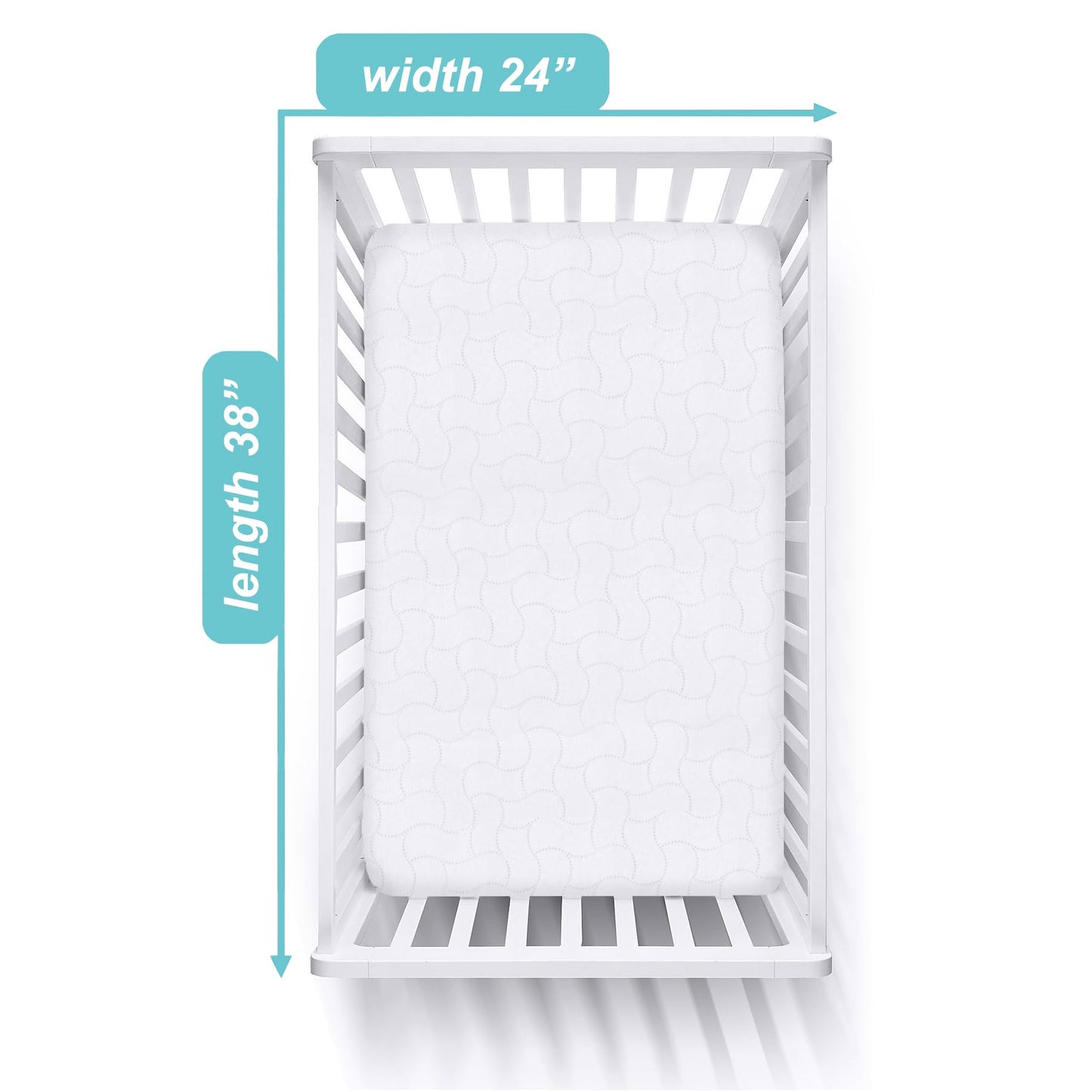 American Baby Company 2 Pack Waterproof Fitted Mini Crib Mattress Protector 38" x 24" - Quilted, Noiseless, Soft & Breathable Pack n Play and Mini Crib Mattress Cover