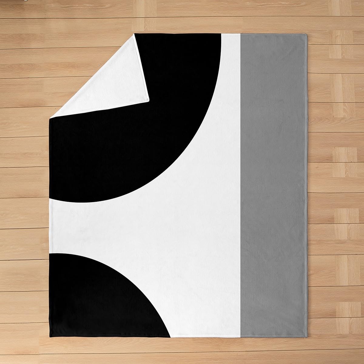 jejeloiu Kids Black White Fleece Throw Blanket Throw 50"x60", Flannel Blanket Plush Fuzzy Geometric for Bed Couch Chair Living Room Boys Girls Modern Art