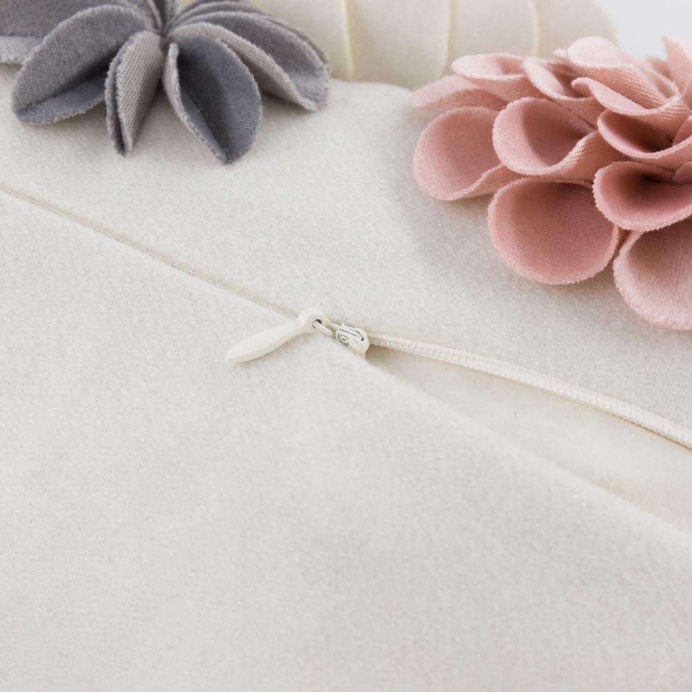 KINGROSE 3D Flower Throw Pillow Cover Decorative Accent Pillow Case Floral Cushion Cover Sofa Bed Living Room Home Decor 12 x 20 Inches Pink